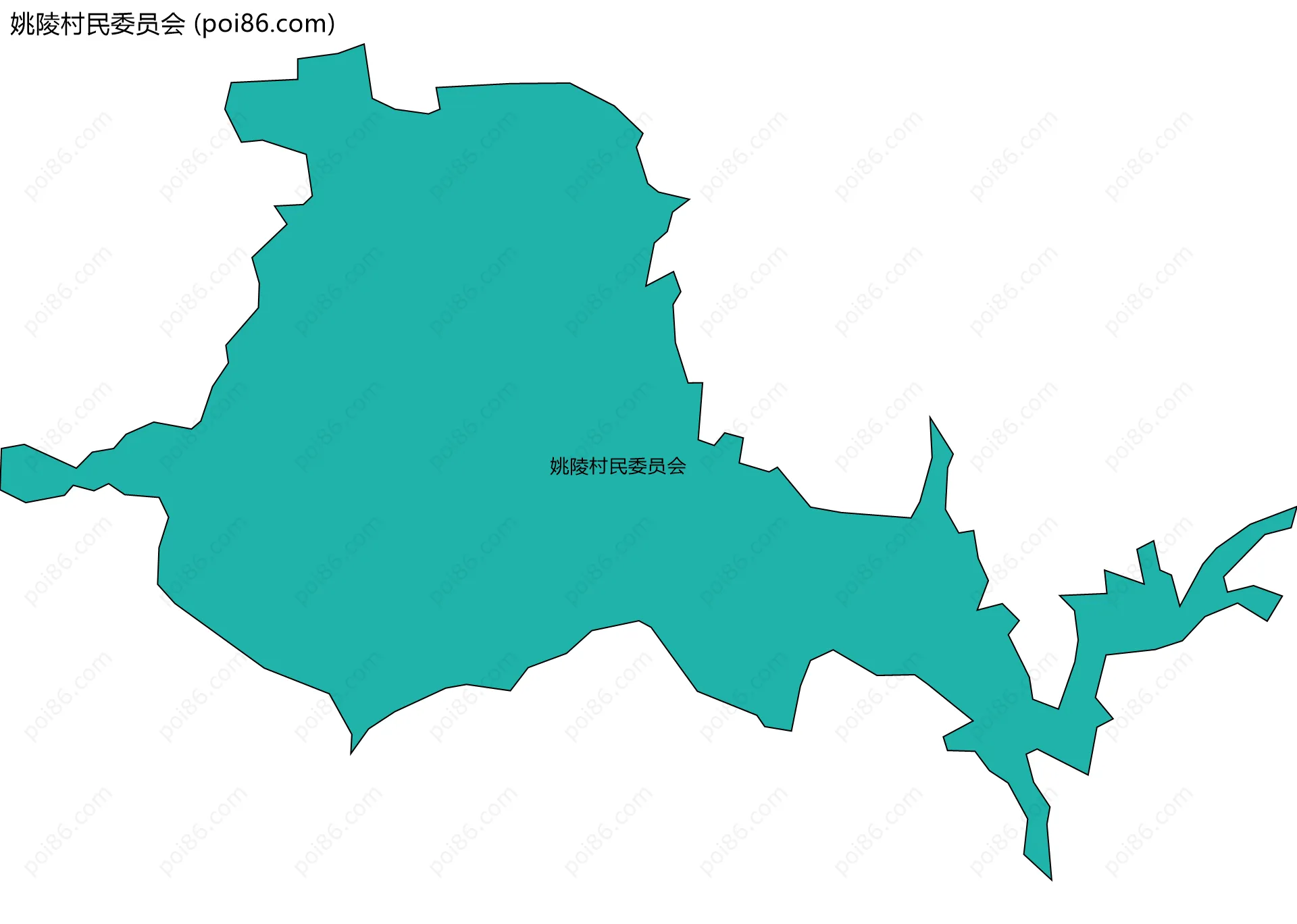 姚陵村民委员会边界地图