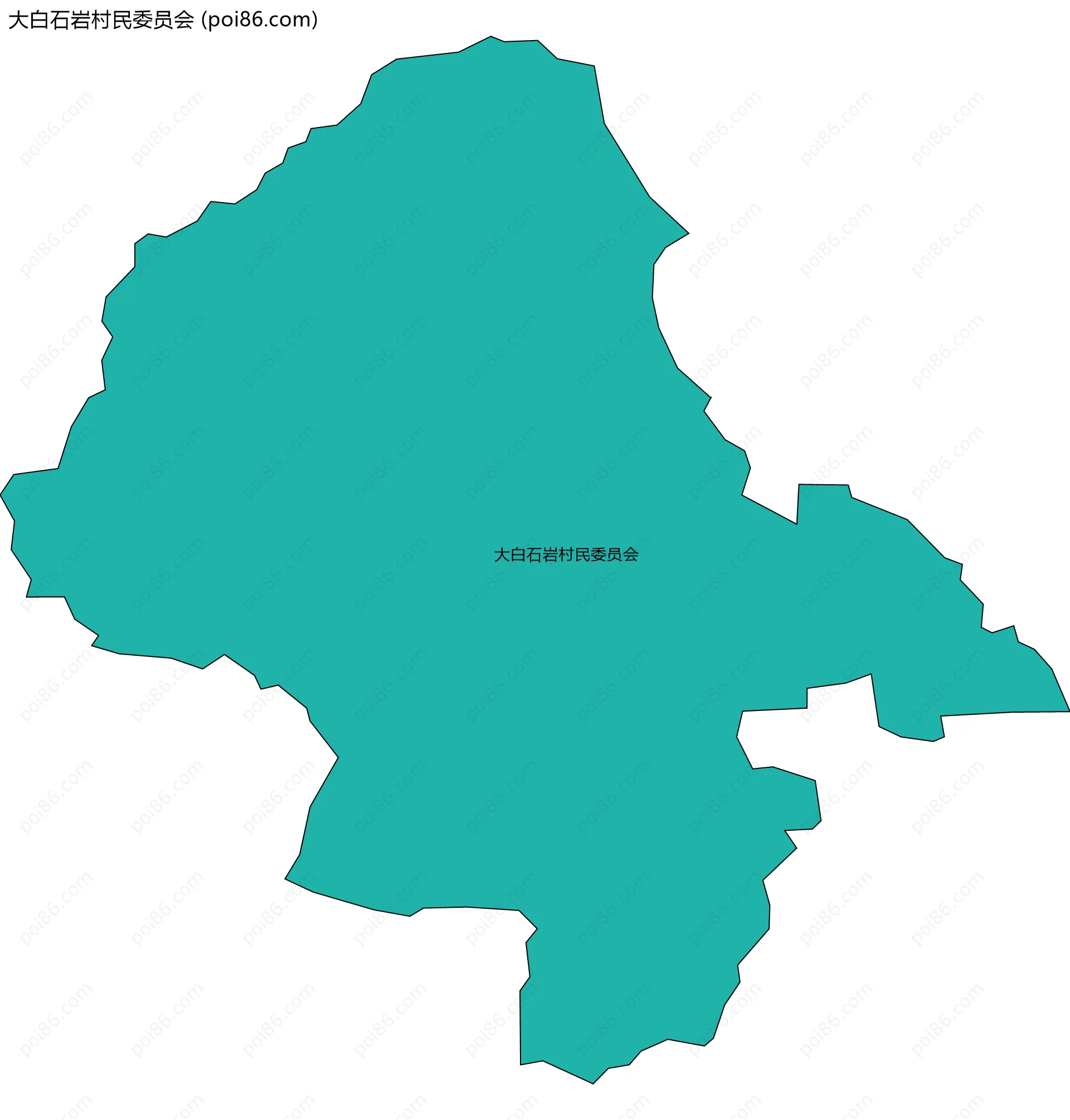 大白石岩村民委员会边界地图