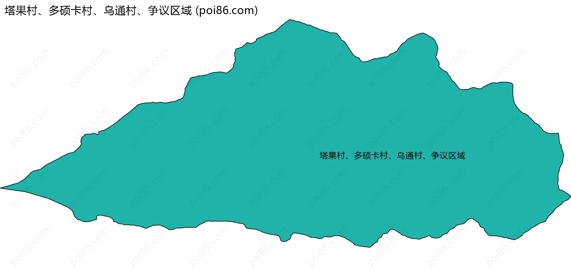 塔果村、多硕卡村、乌通村、争议区域边界地图