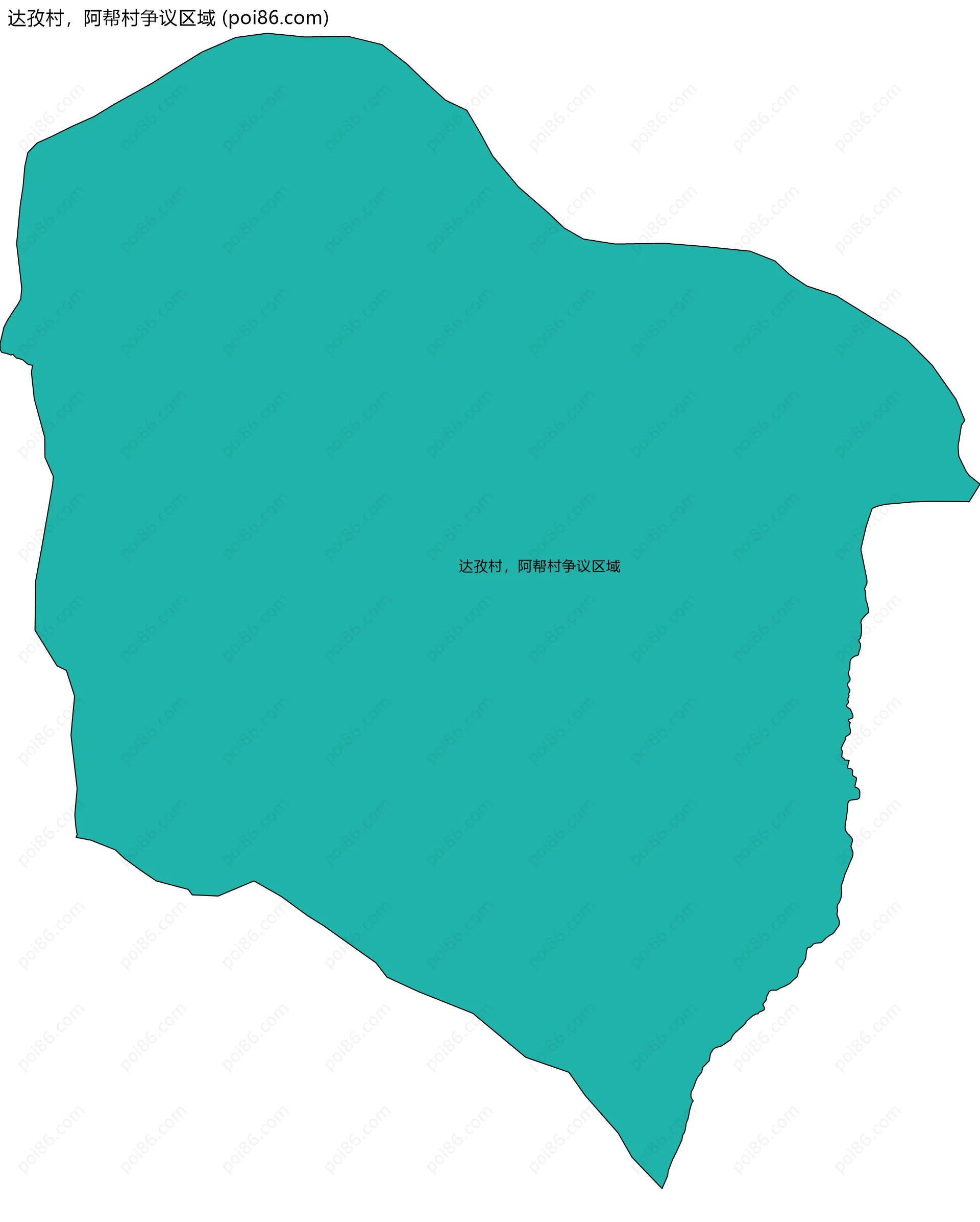 达孜村，阿帮村争议区域边界地图