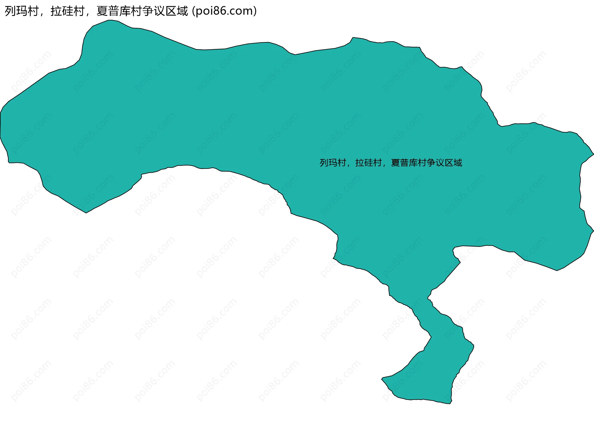 列玛村，拉硅村，夏普库村争议区域边界地图