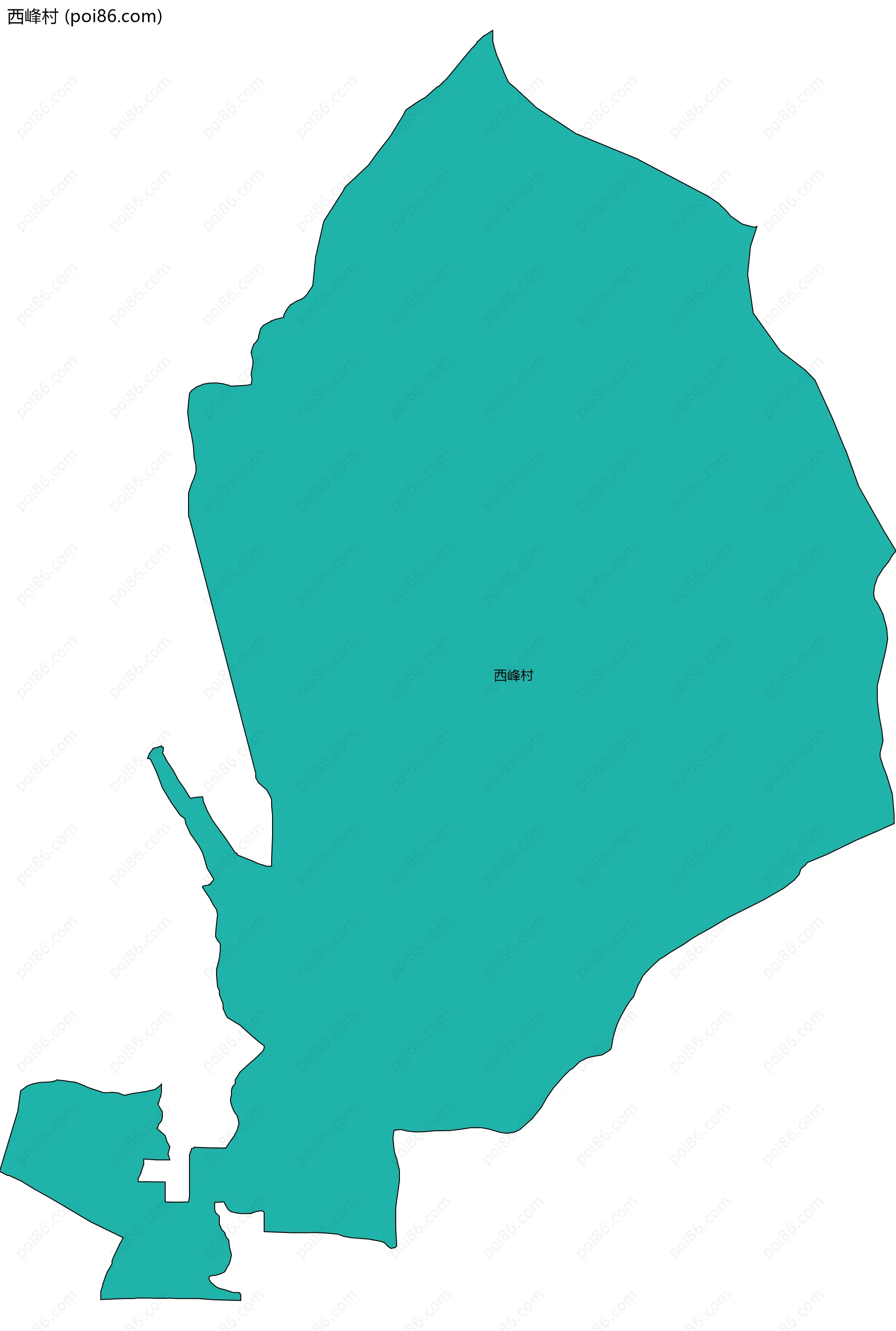 西峰村边界地图