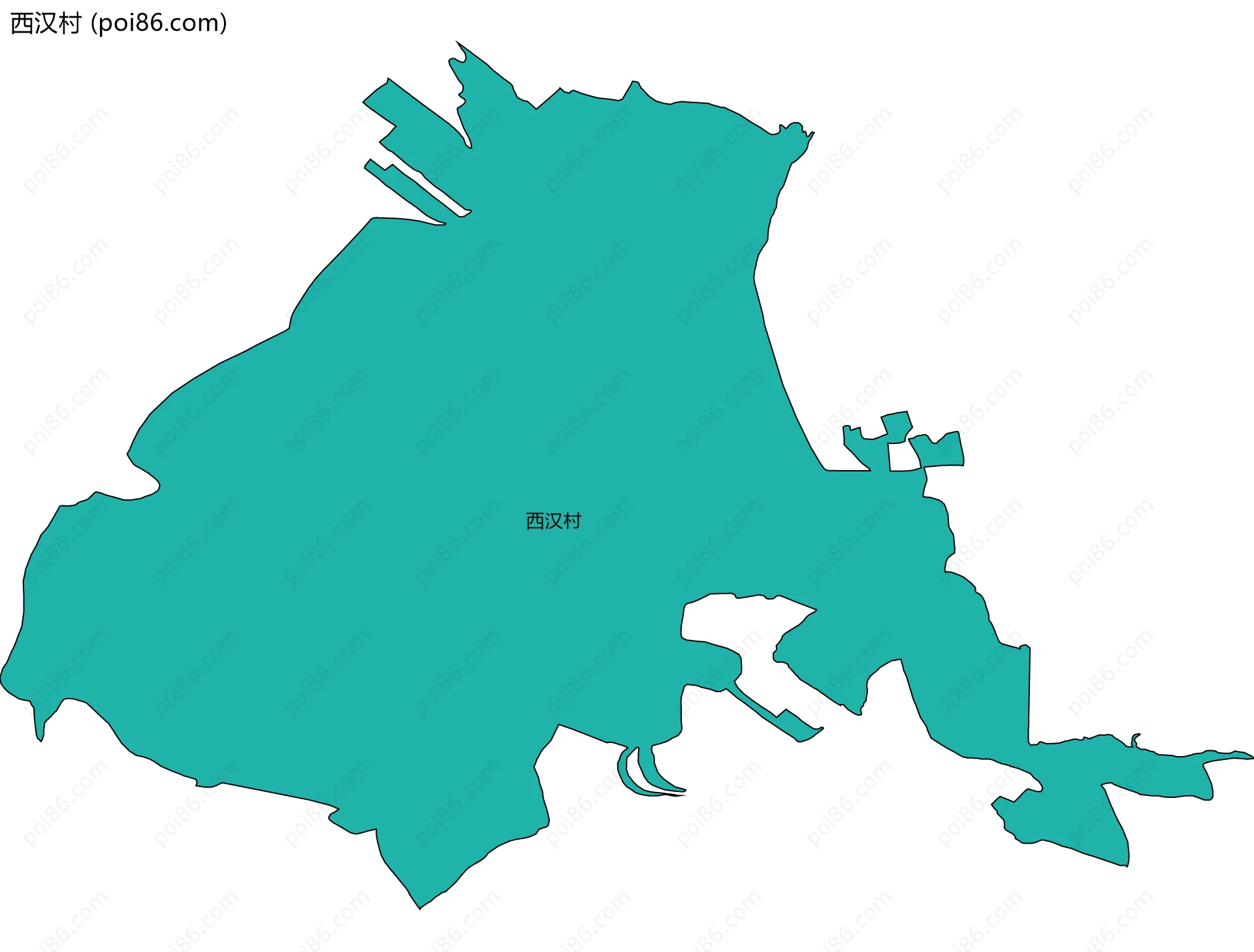 西汉村边界地图