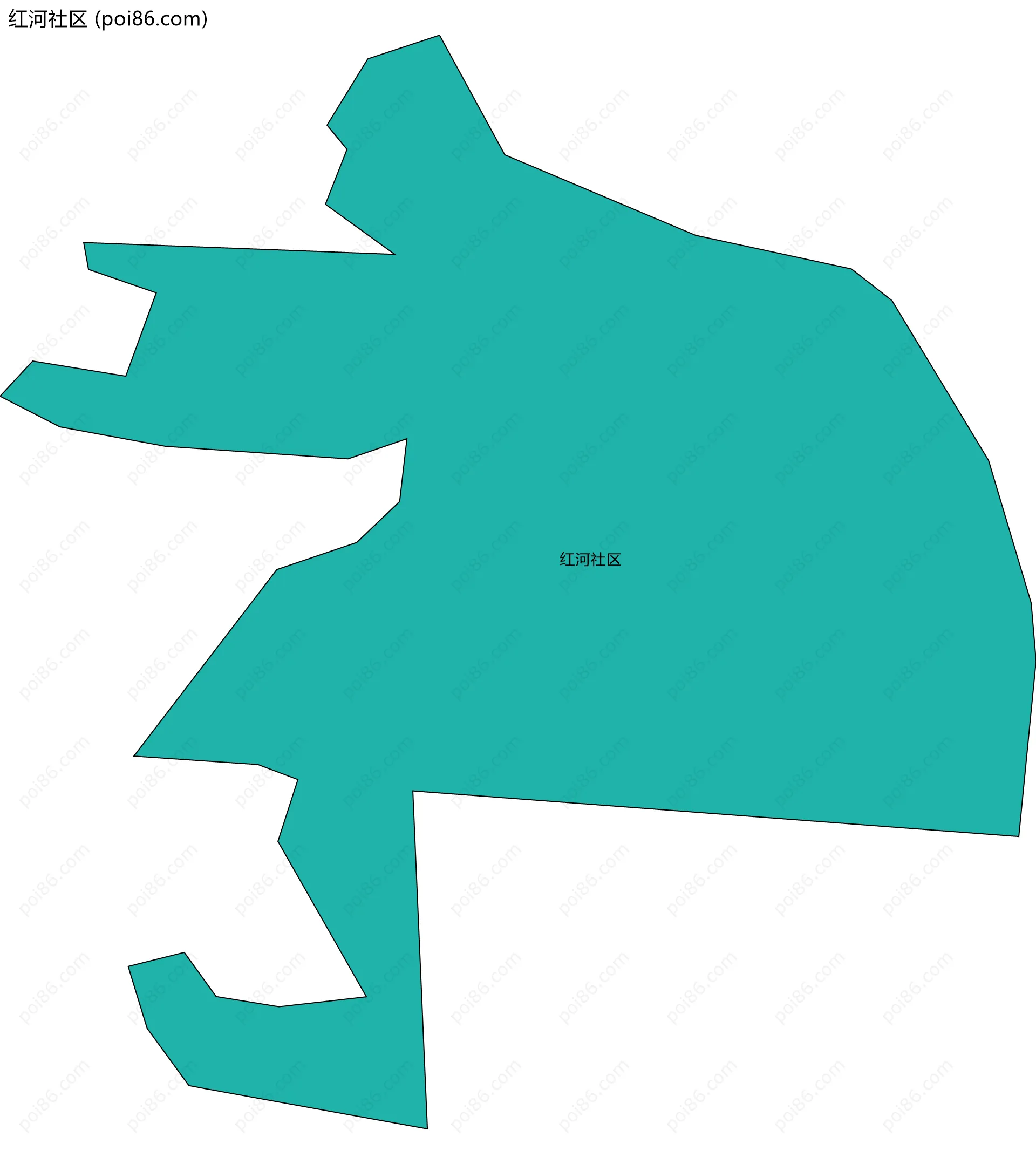 红河社区边界地图