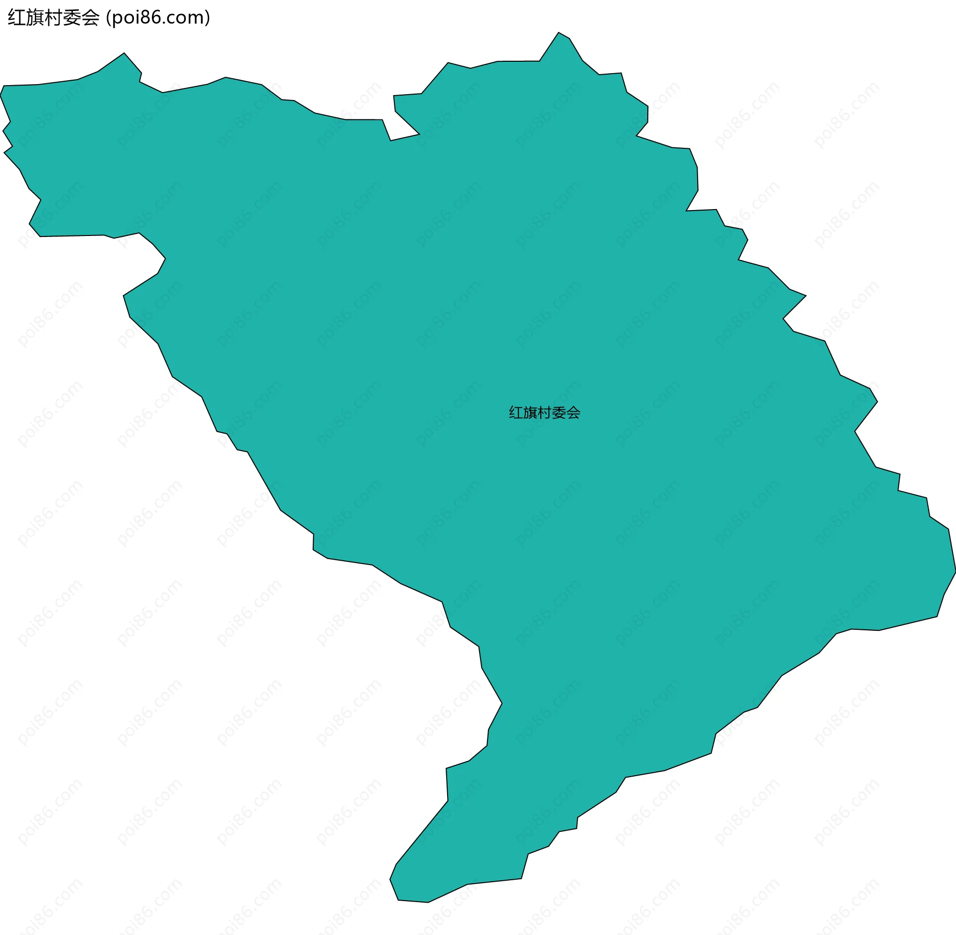 红旗村委会边界地图