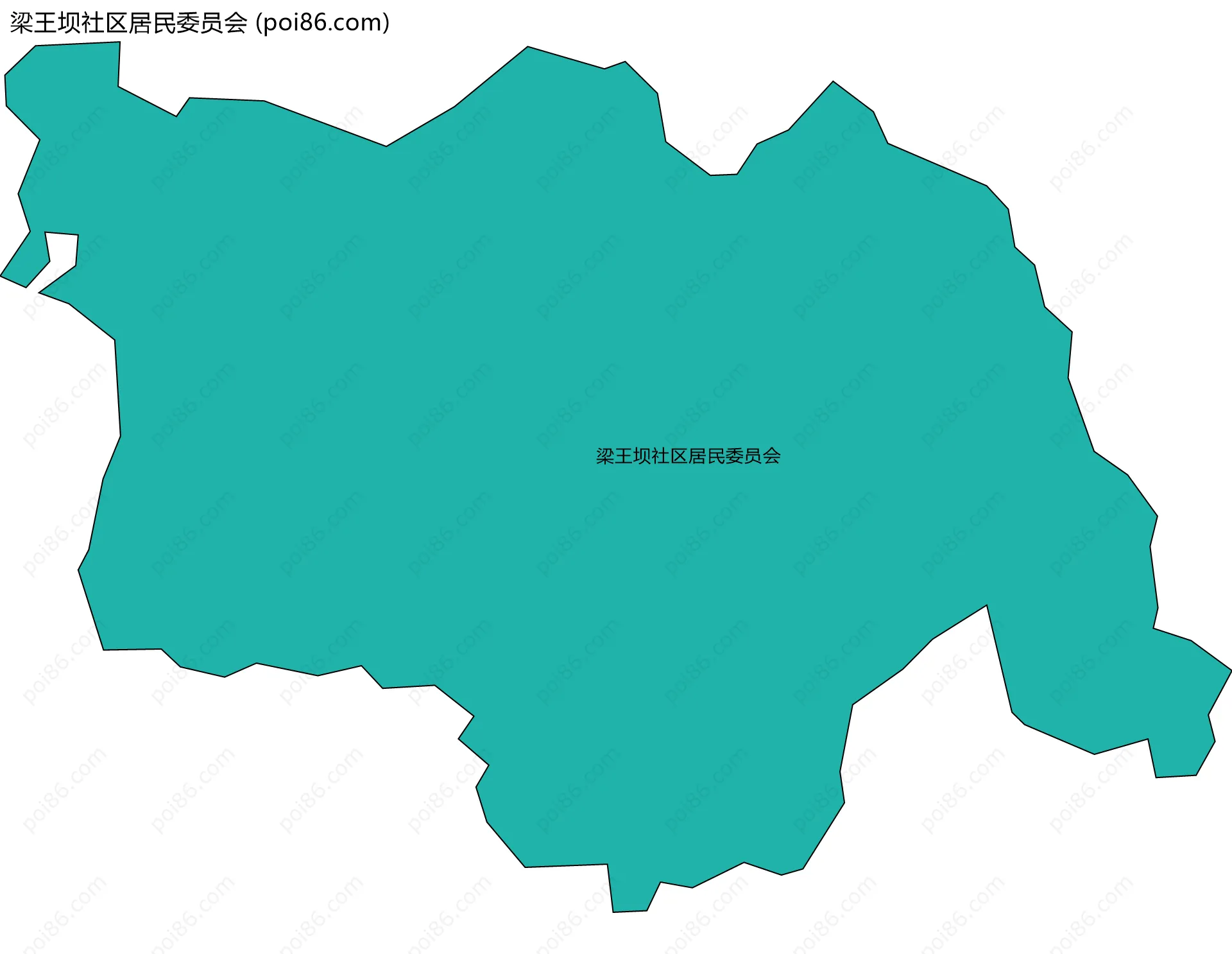 梁王坝社区居民委员会边界地图