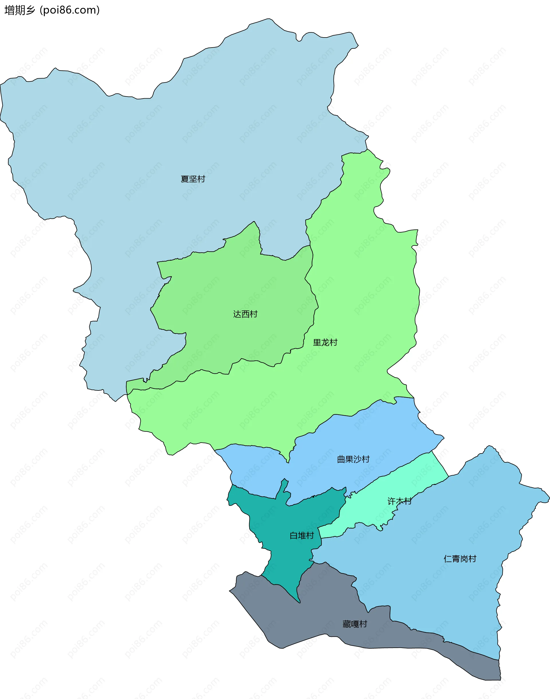 增期乡边界地图(五级行政区划)