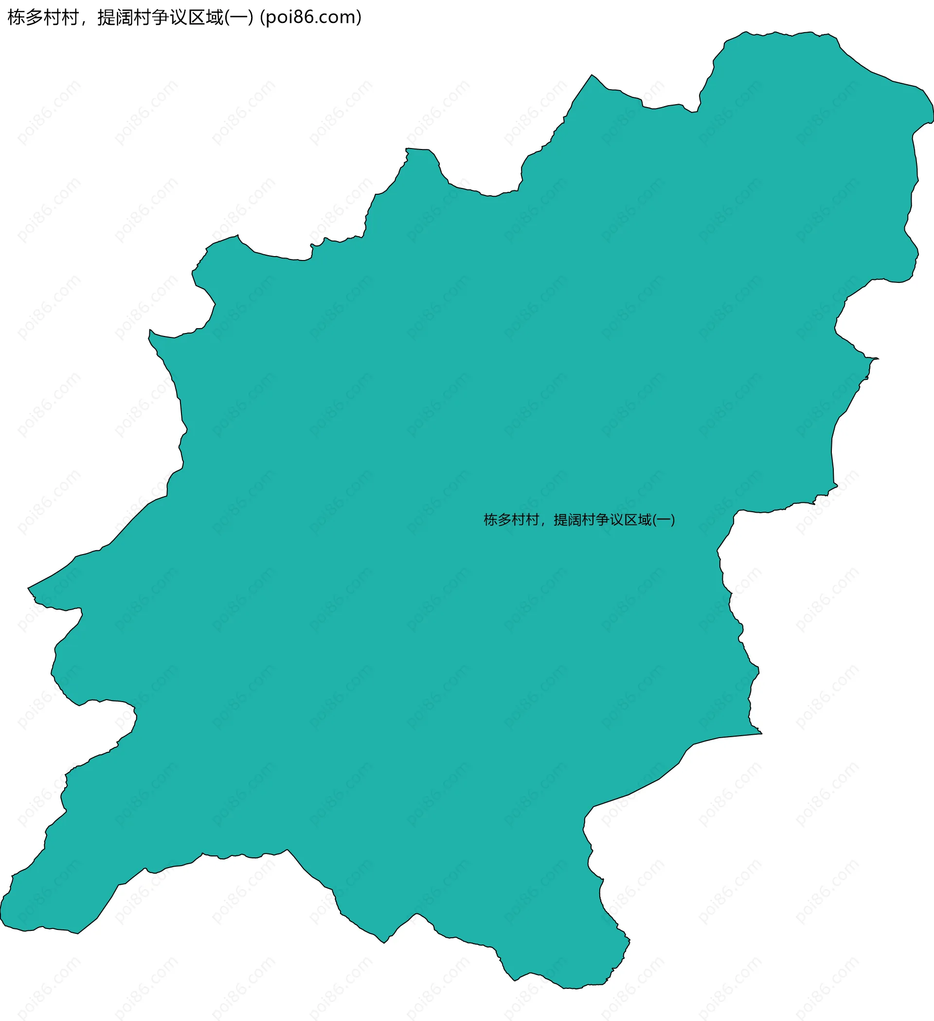 栋多村村，提阔村争议区域(一)边界地图