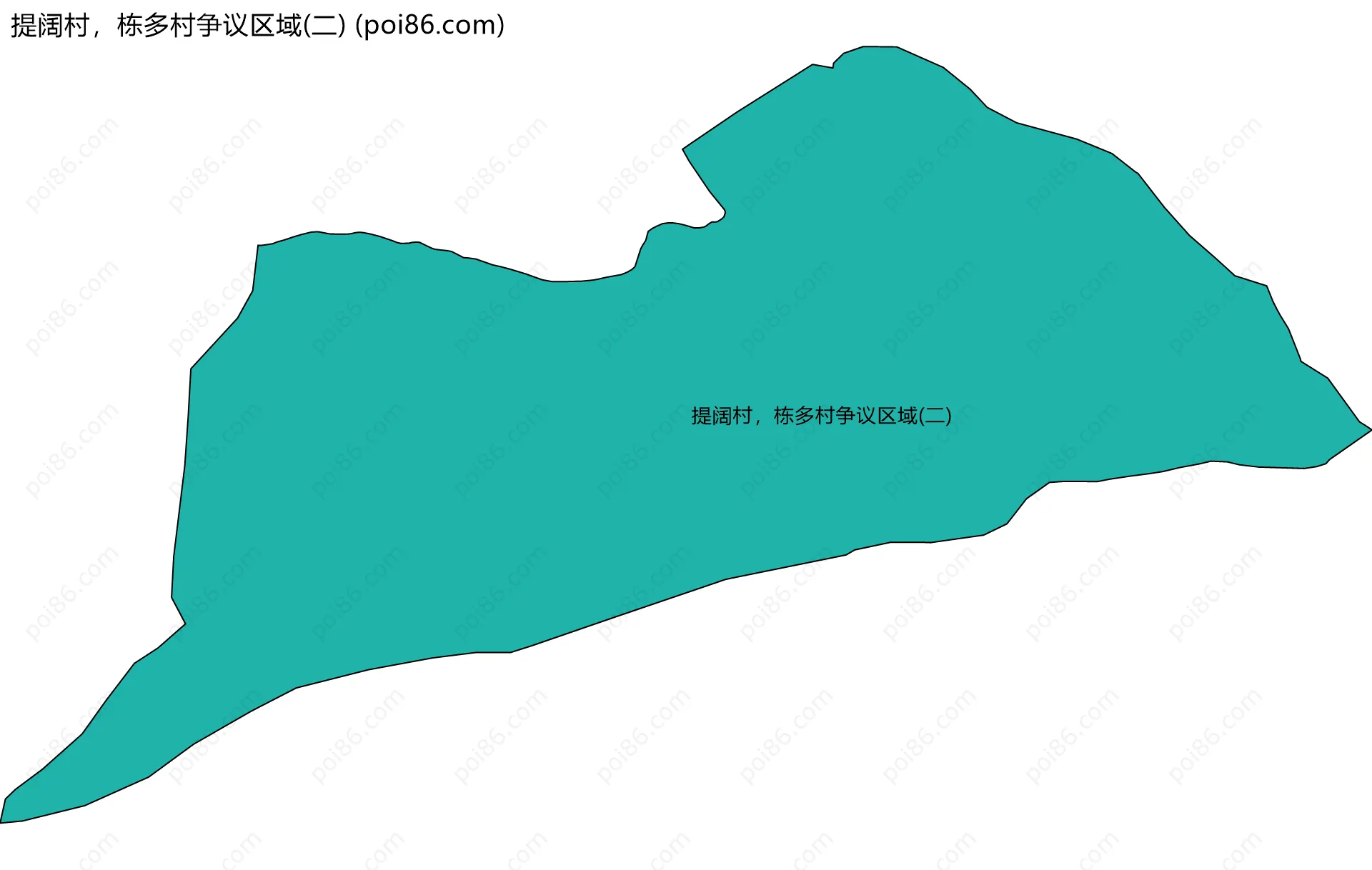 提阔村，栋多村争议区域(二)边界地图