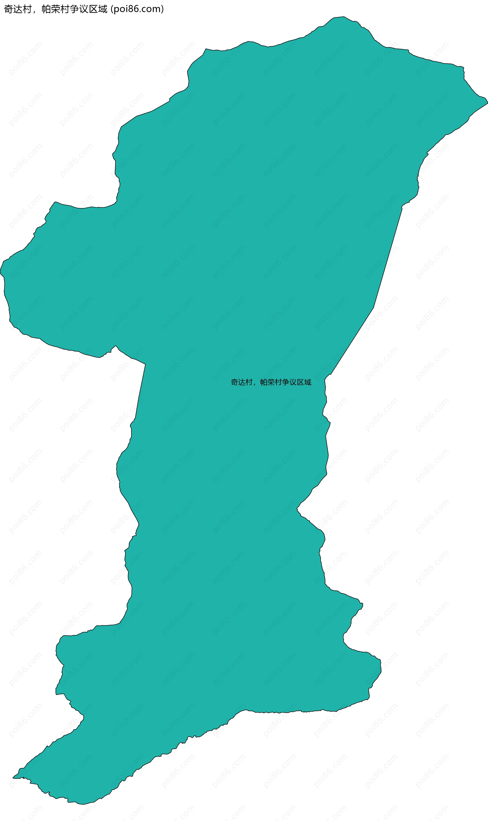 奇达村，帕荣村争议区域边界地图