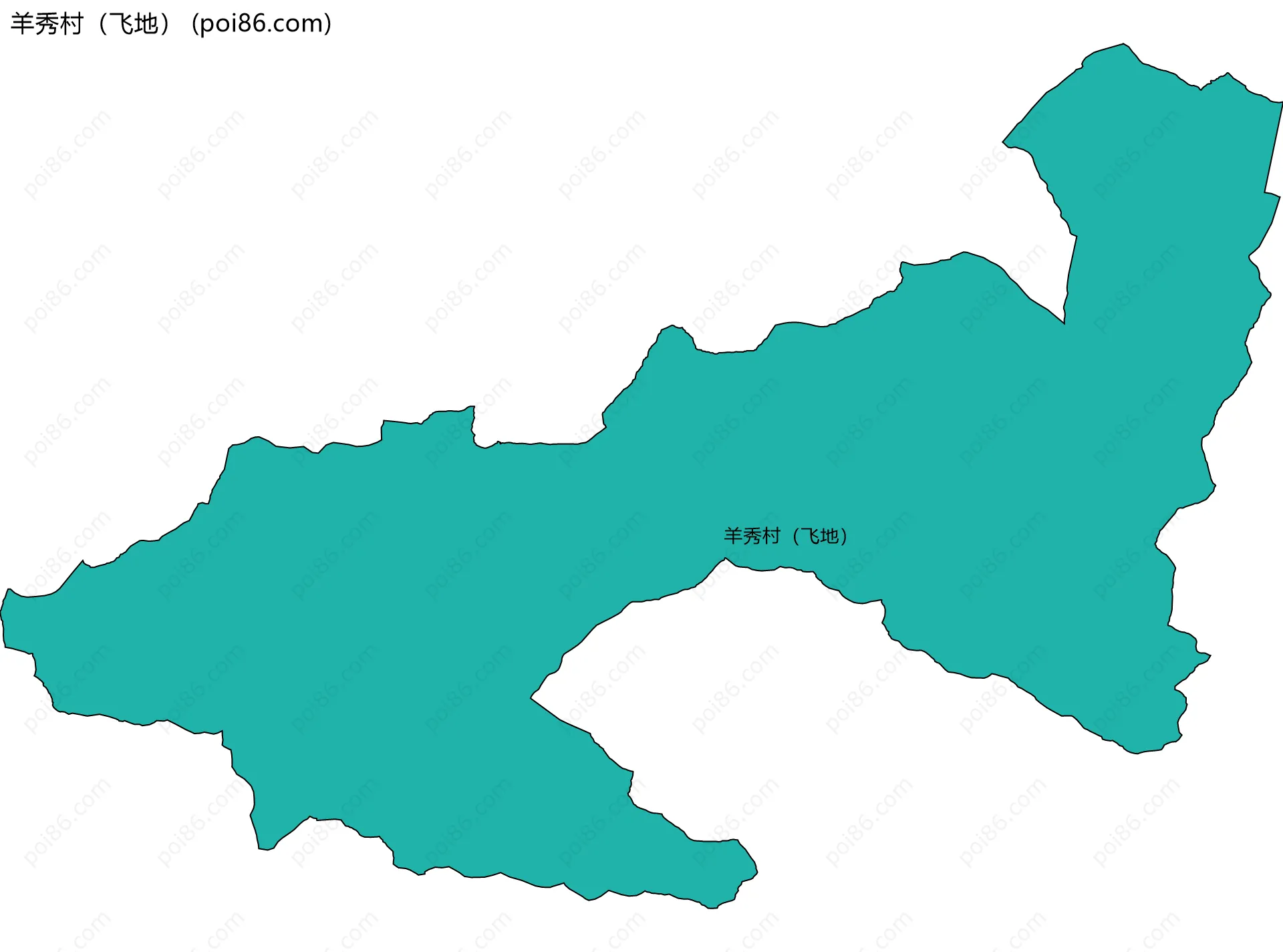 羊秀村（飞地）边界地图