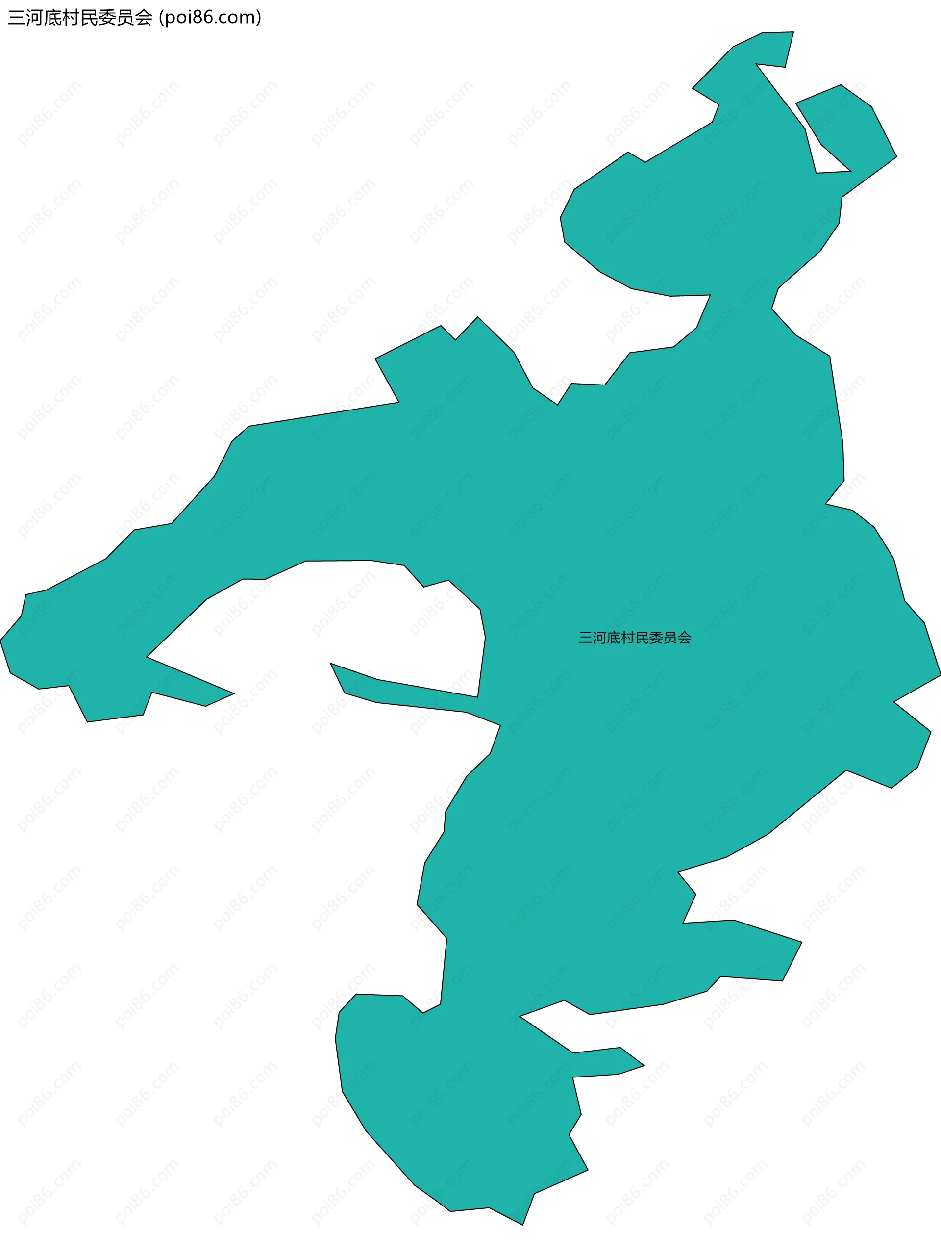 三河底村民委员会边界地图