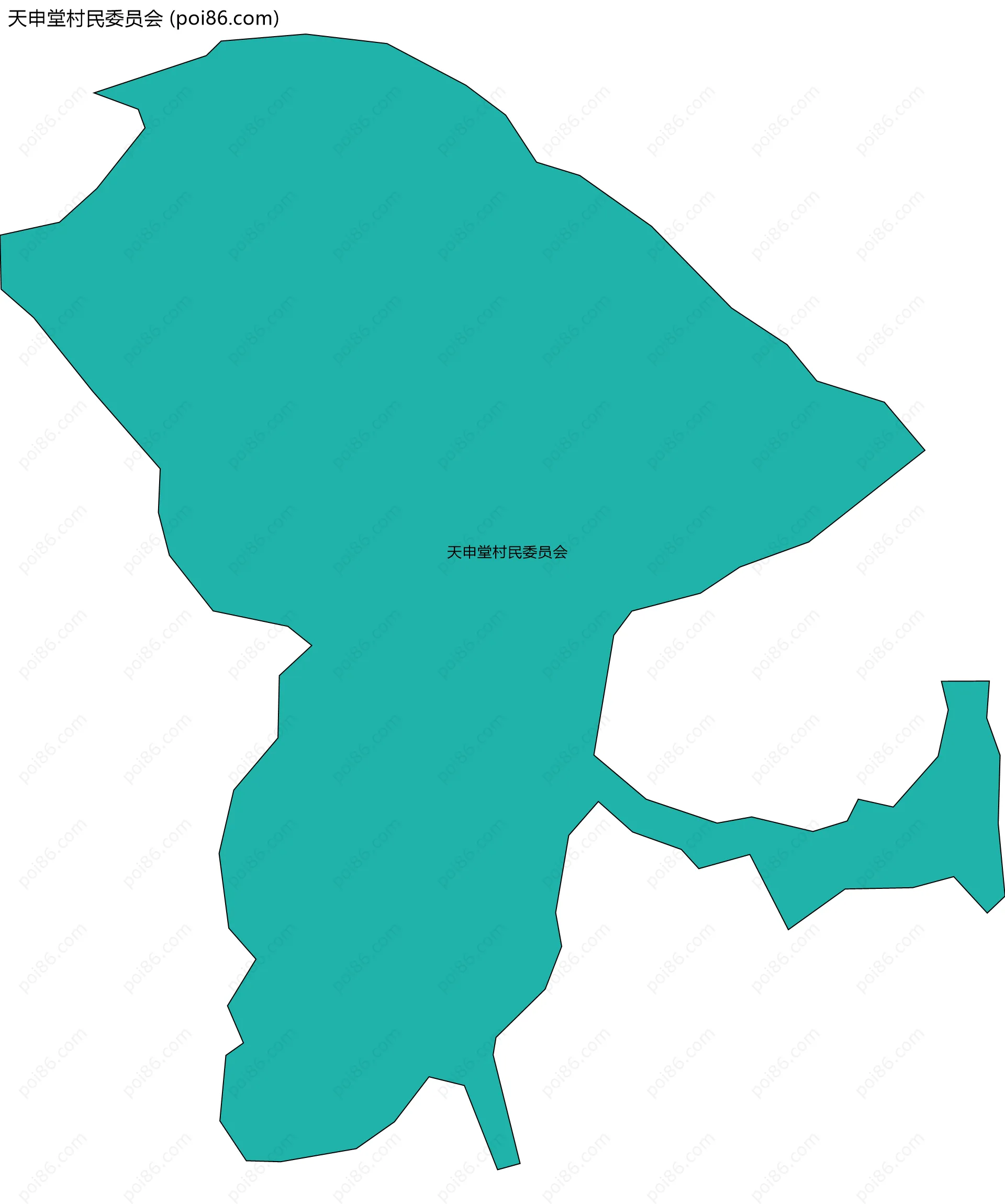 天申堂村民委员会边界地图