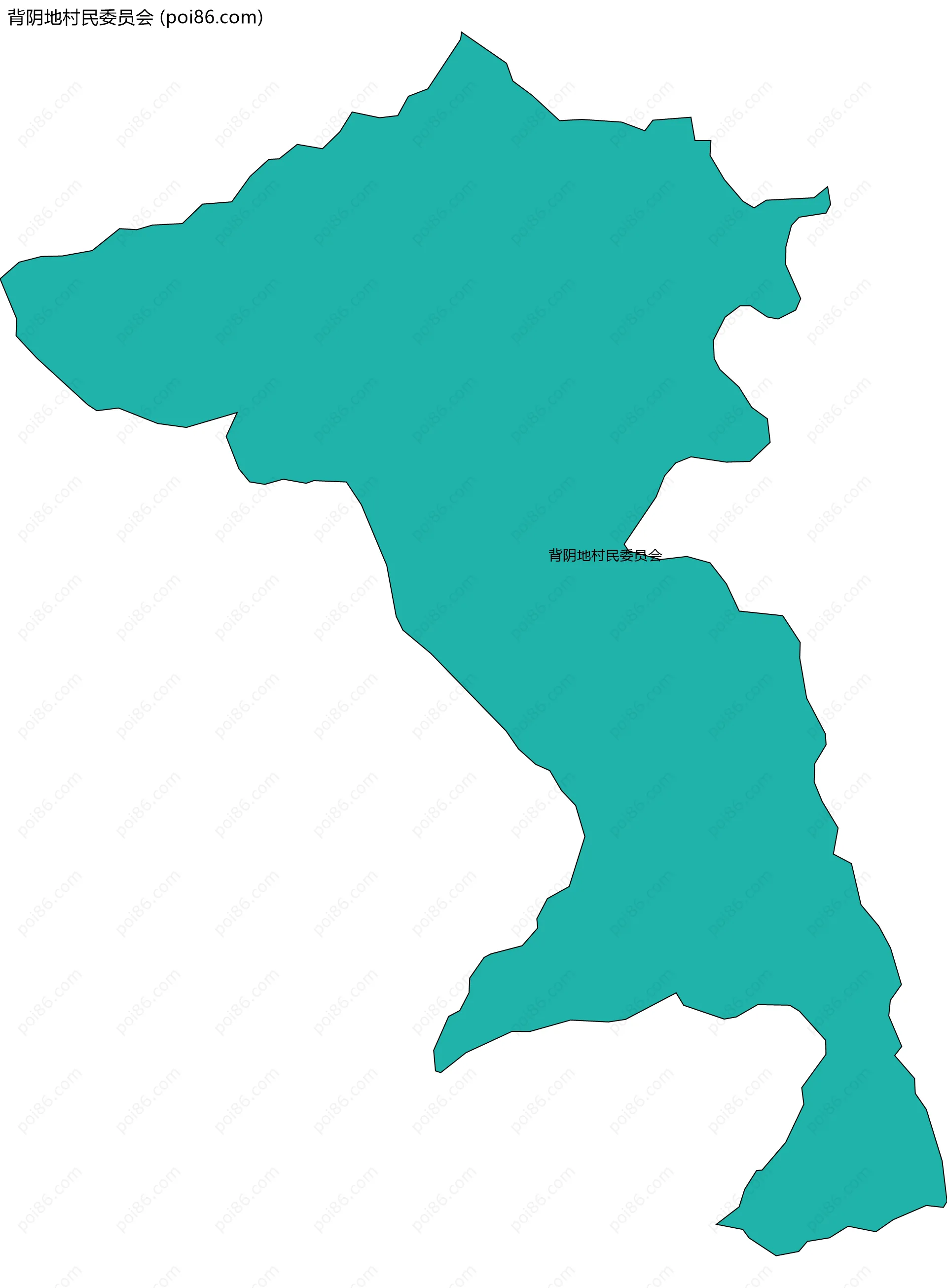 背阴地村民委员会边界地图