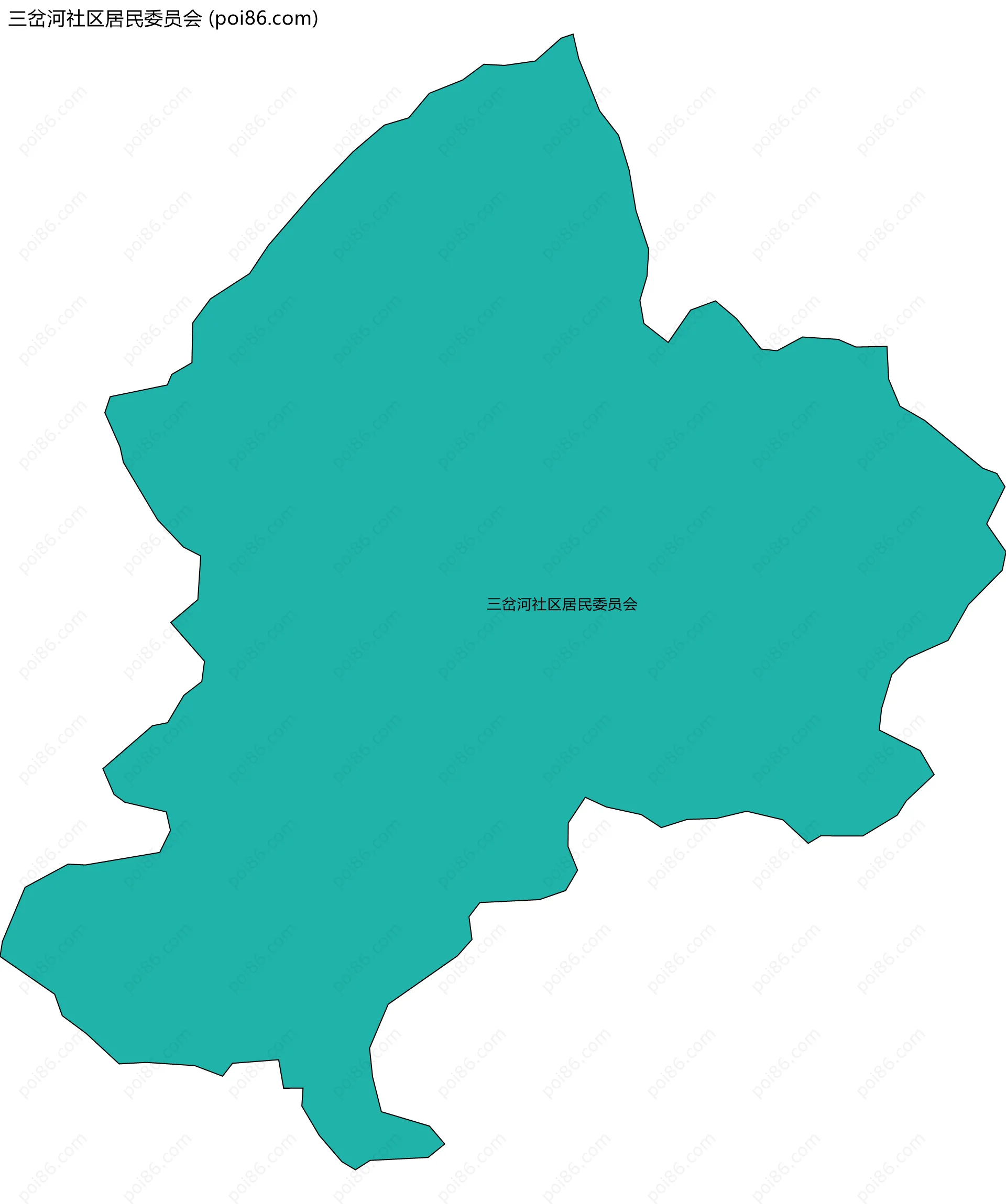 三岔河社区居民委员会边界地图