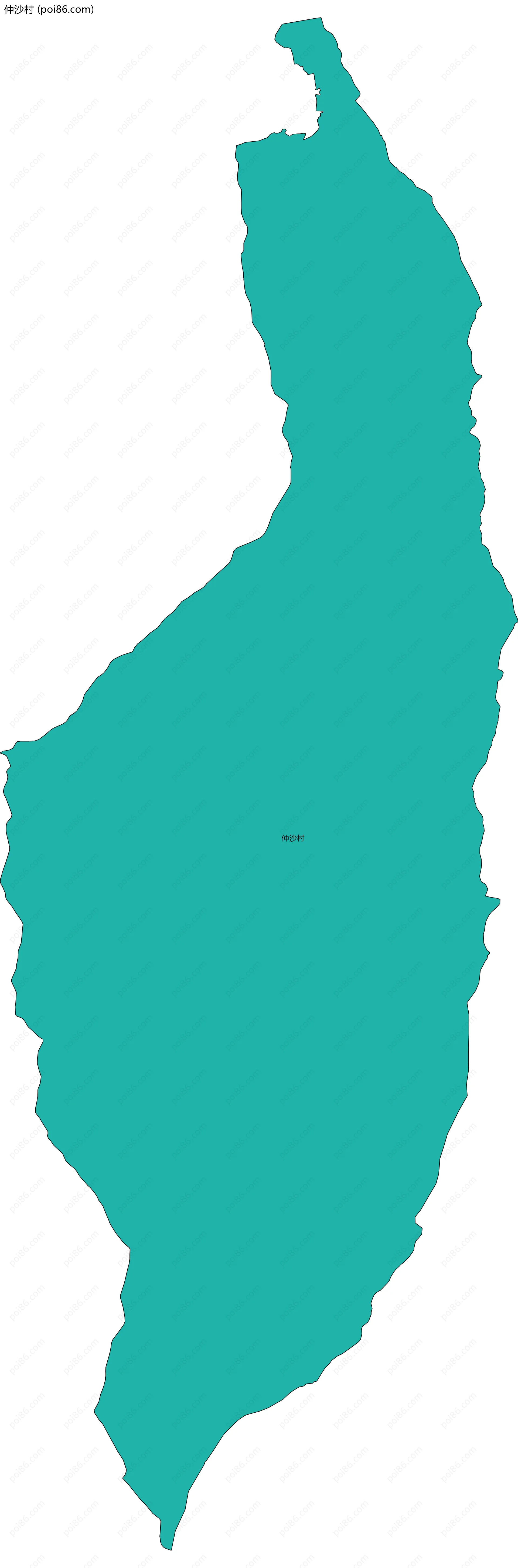 仲沙村边界地图