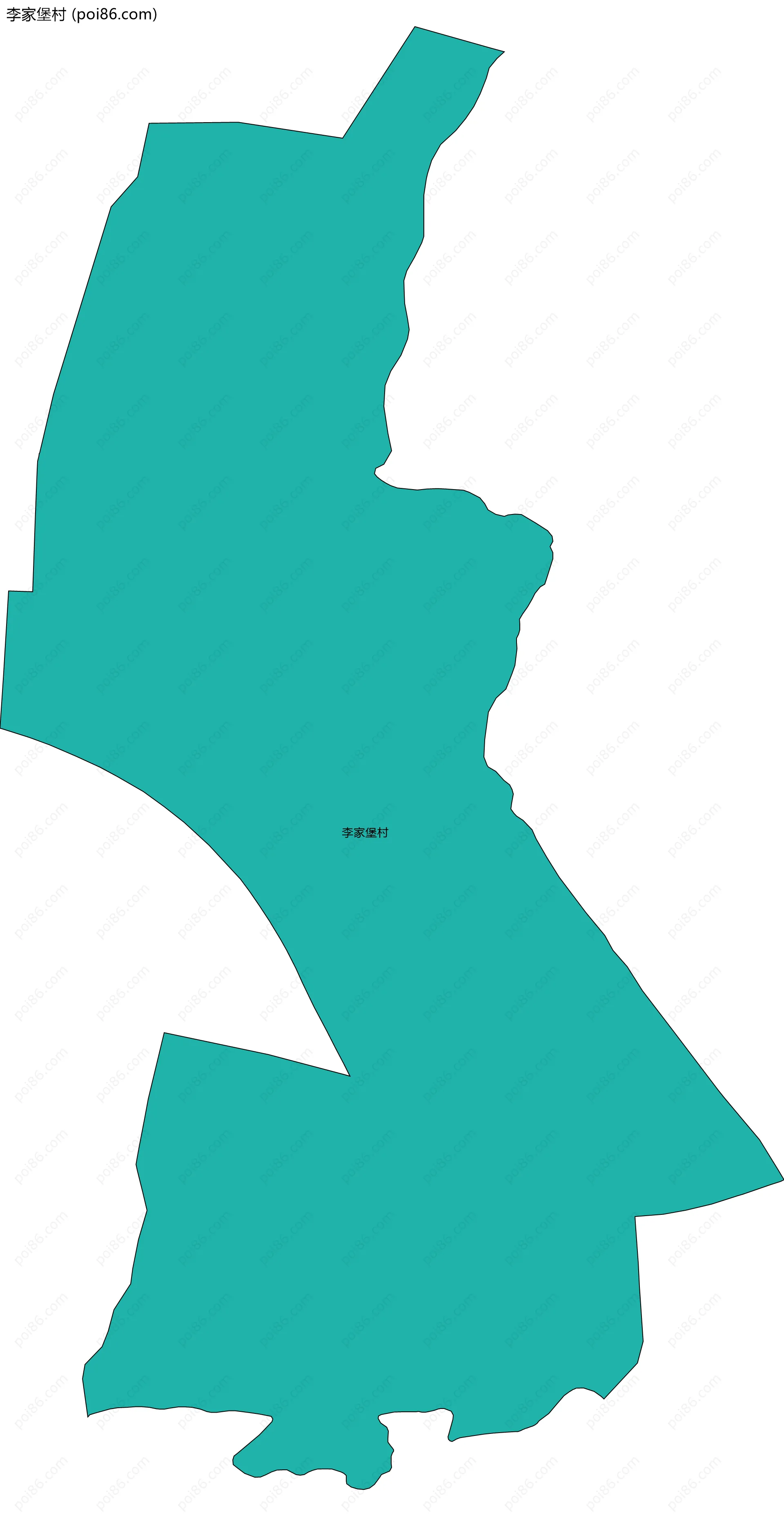 李家堡村边界地图