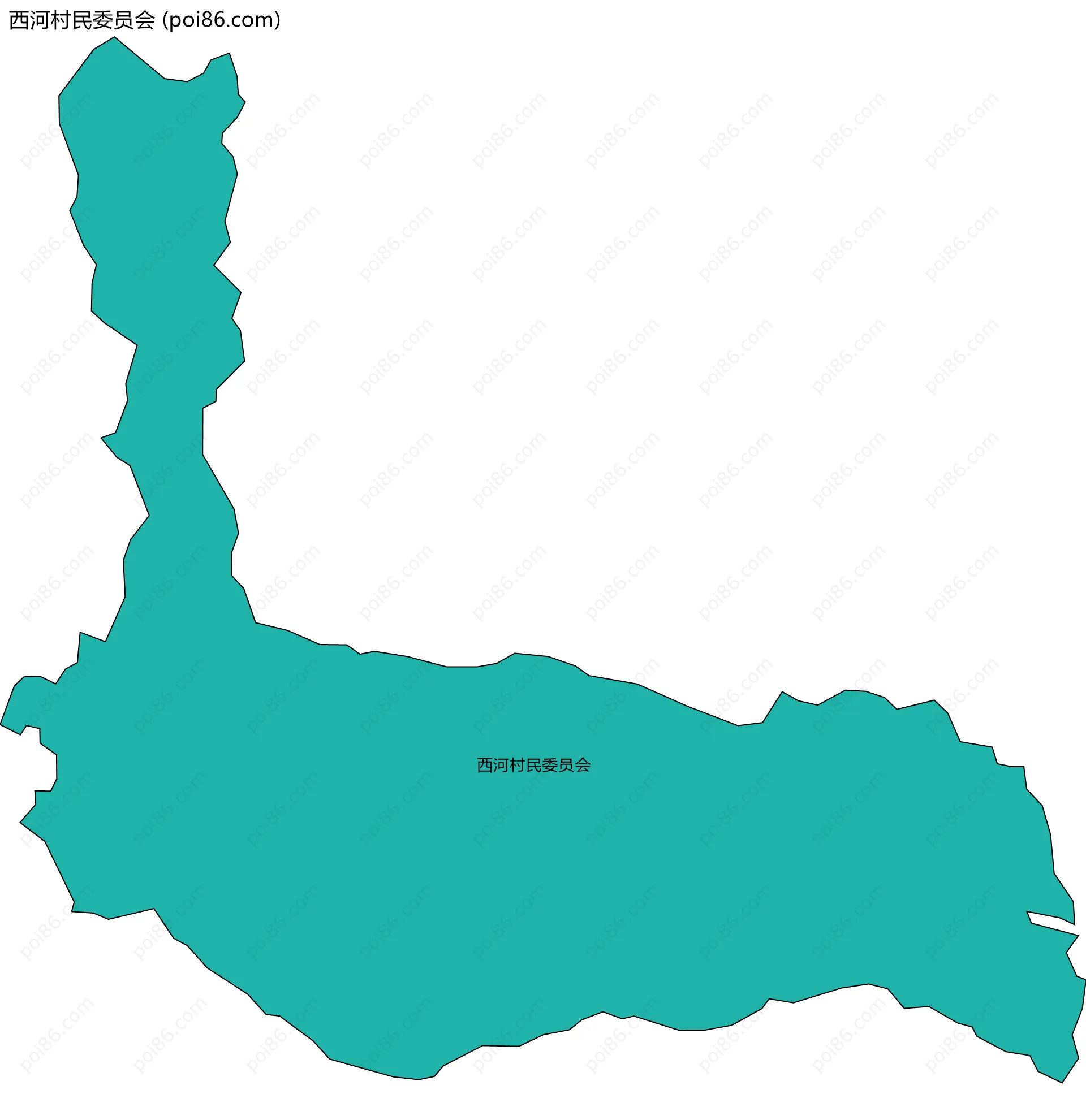 西河村民委员会边界地图