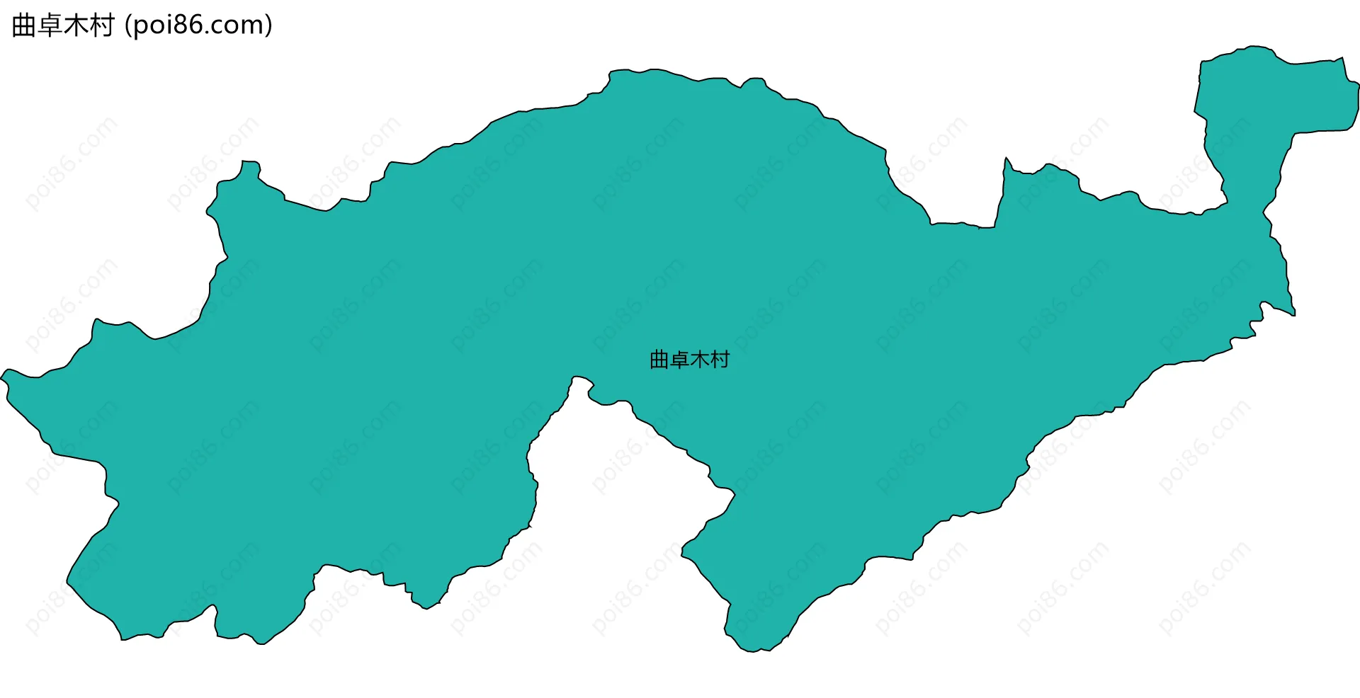 曲卓木村边界地图