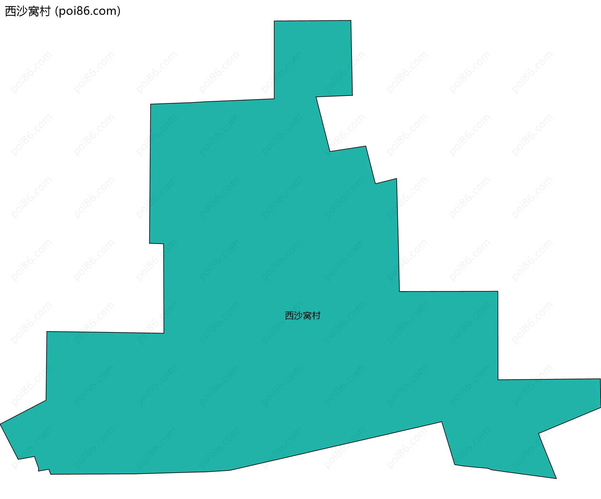 西沙窝村边界地图