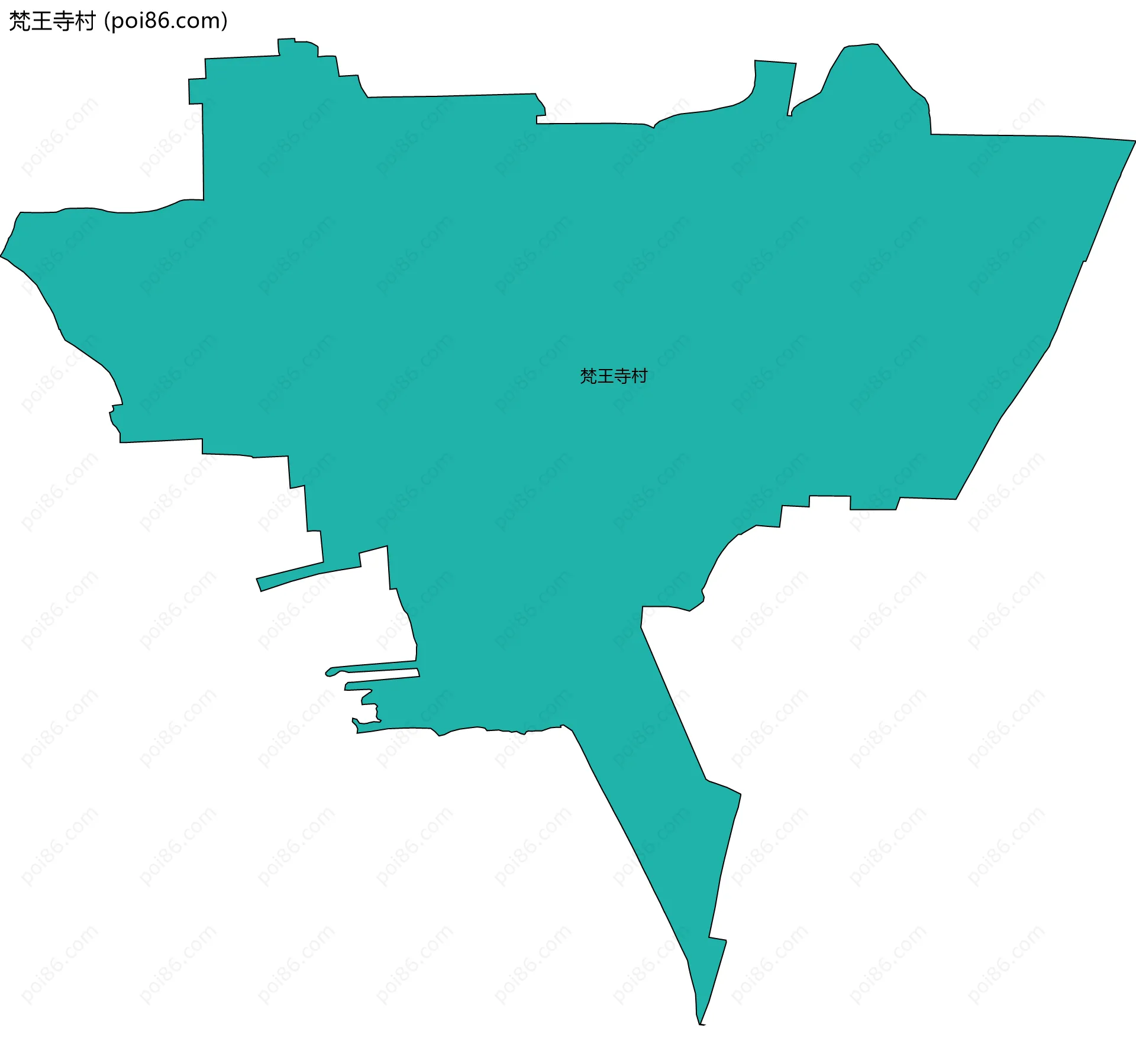 梵王寺村边界地图