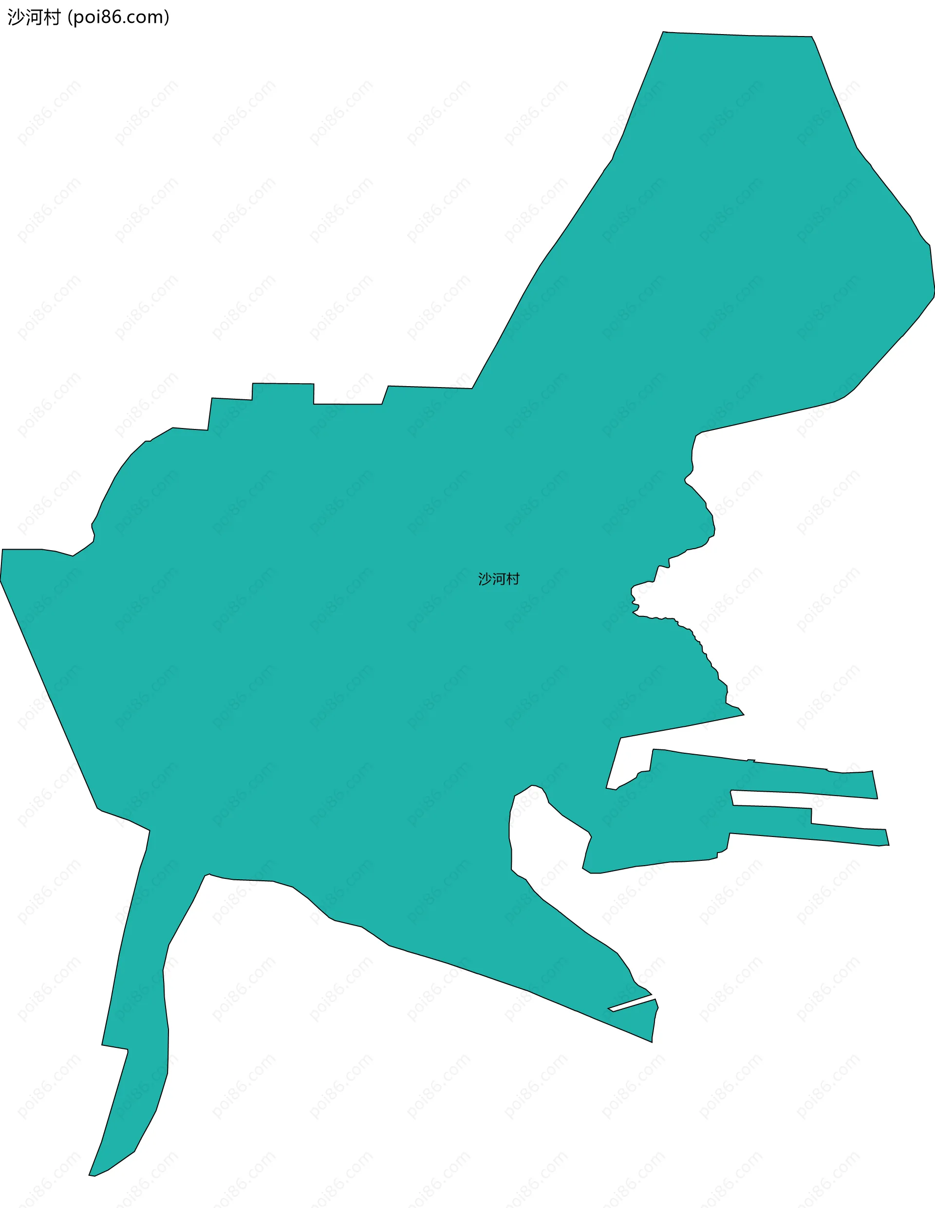 沙河村边界地图