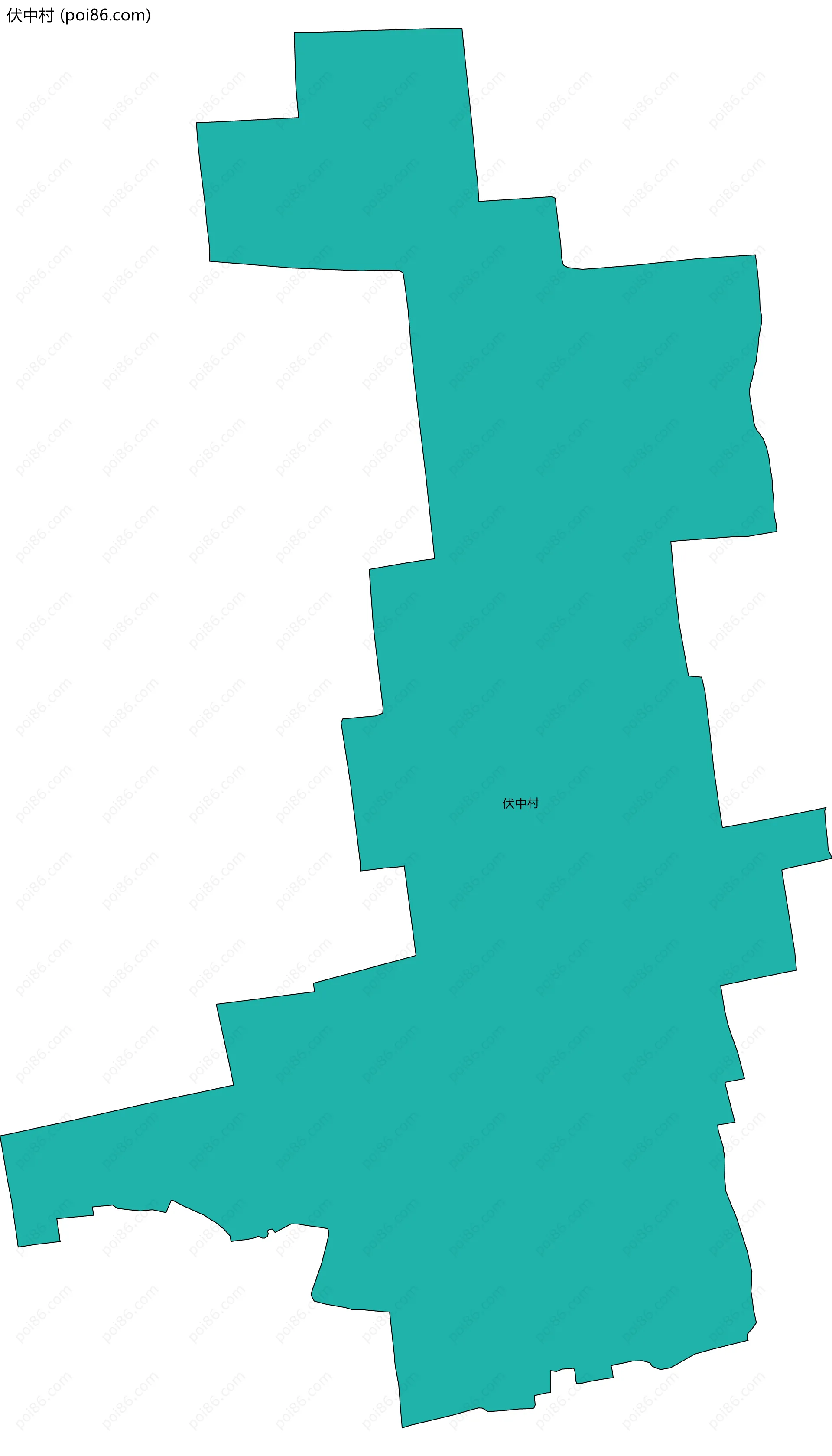 伏中村边界地图