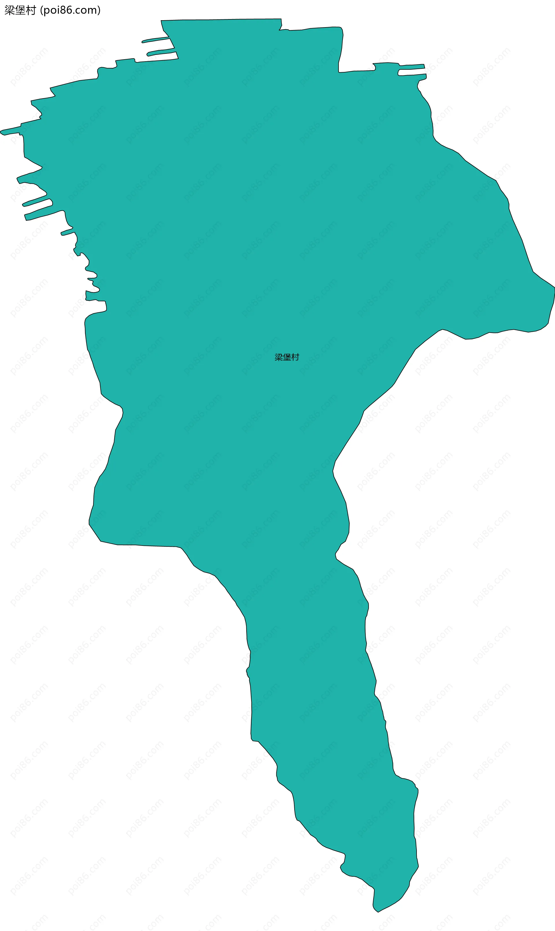 梁堡村边界地图