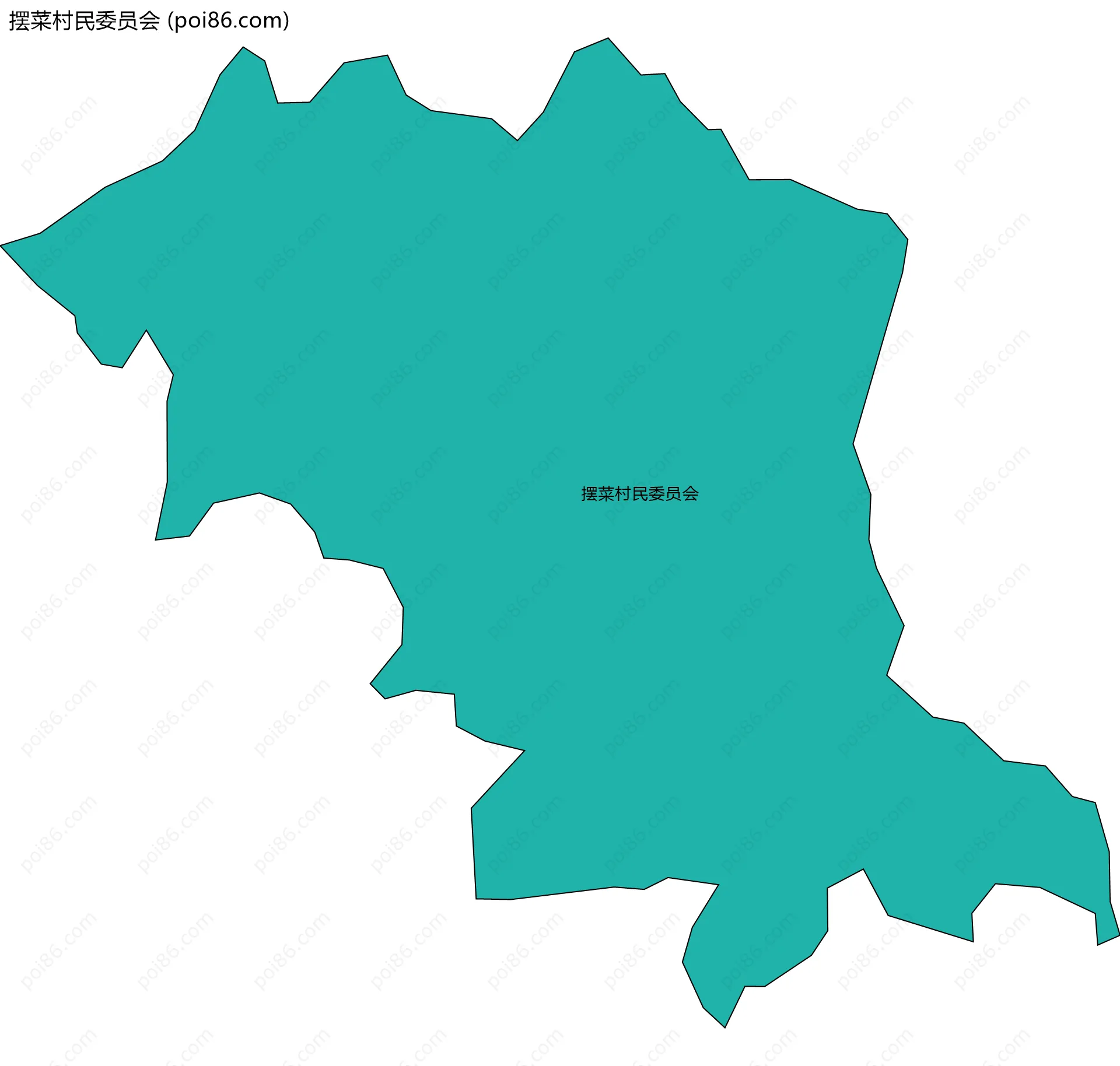 摆菜村民委员会边界地图