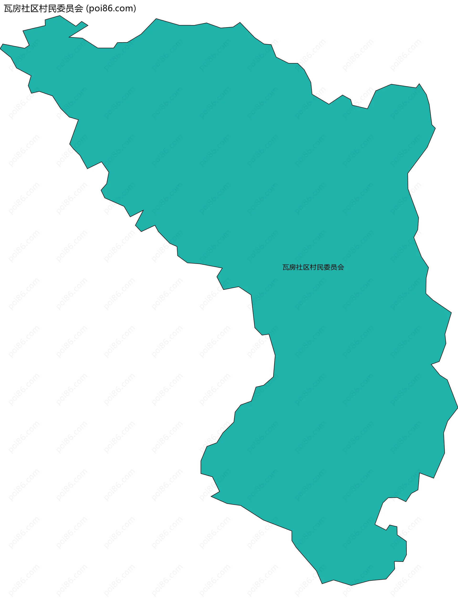 瓦房社区村民委员会边界地图