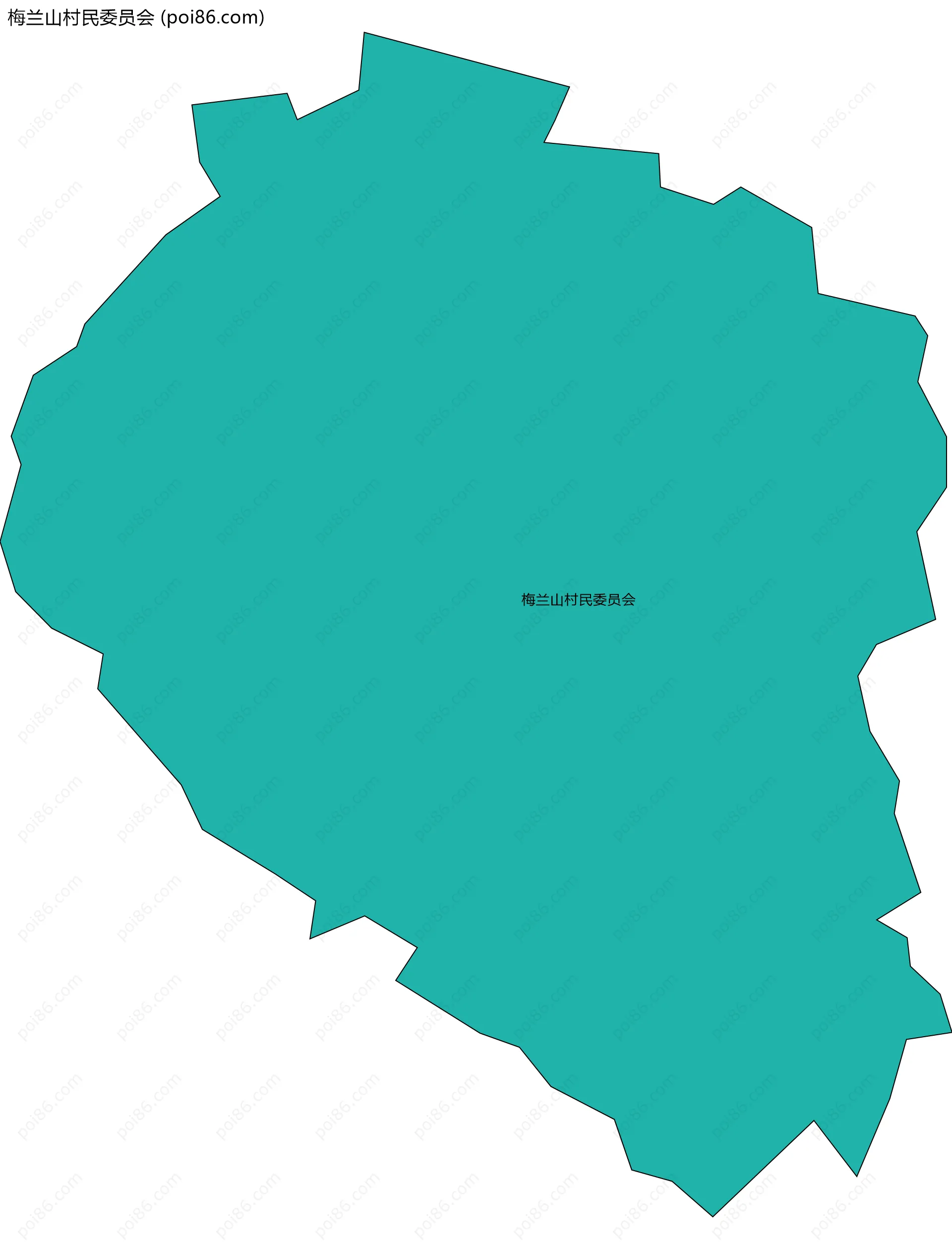 梅兰山村民委员会边界地图