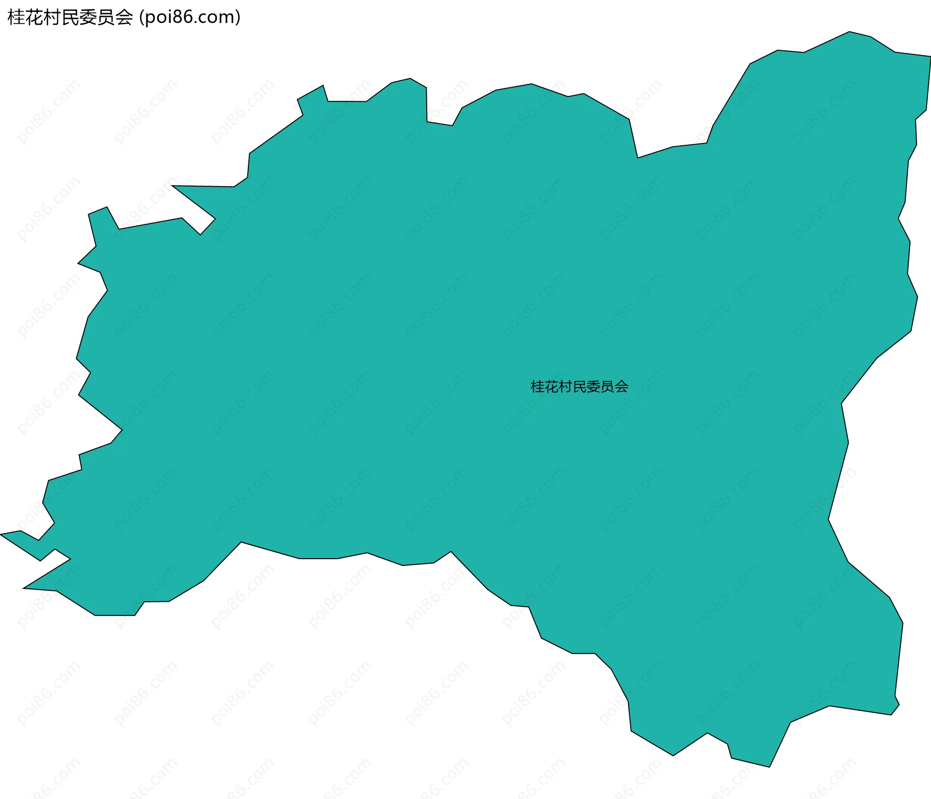 桂花村民委员会边界地图