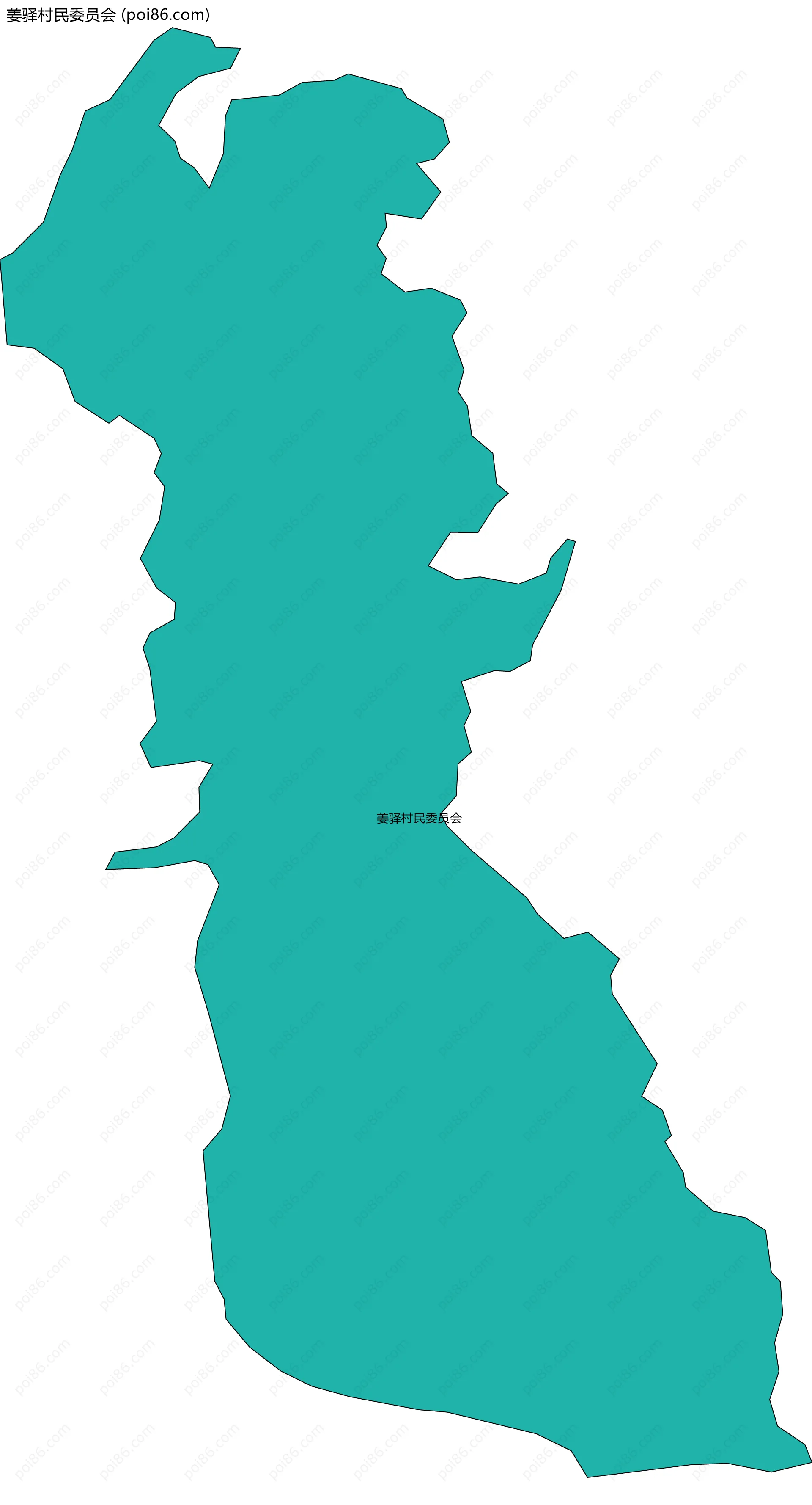 姜驿村民委员会边界地图