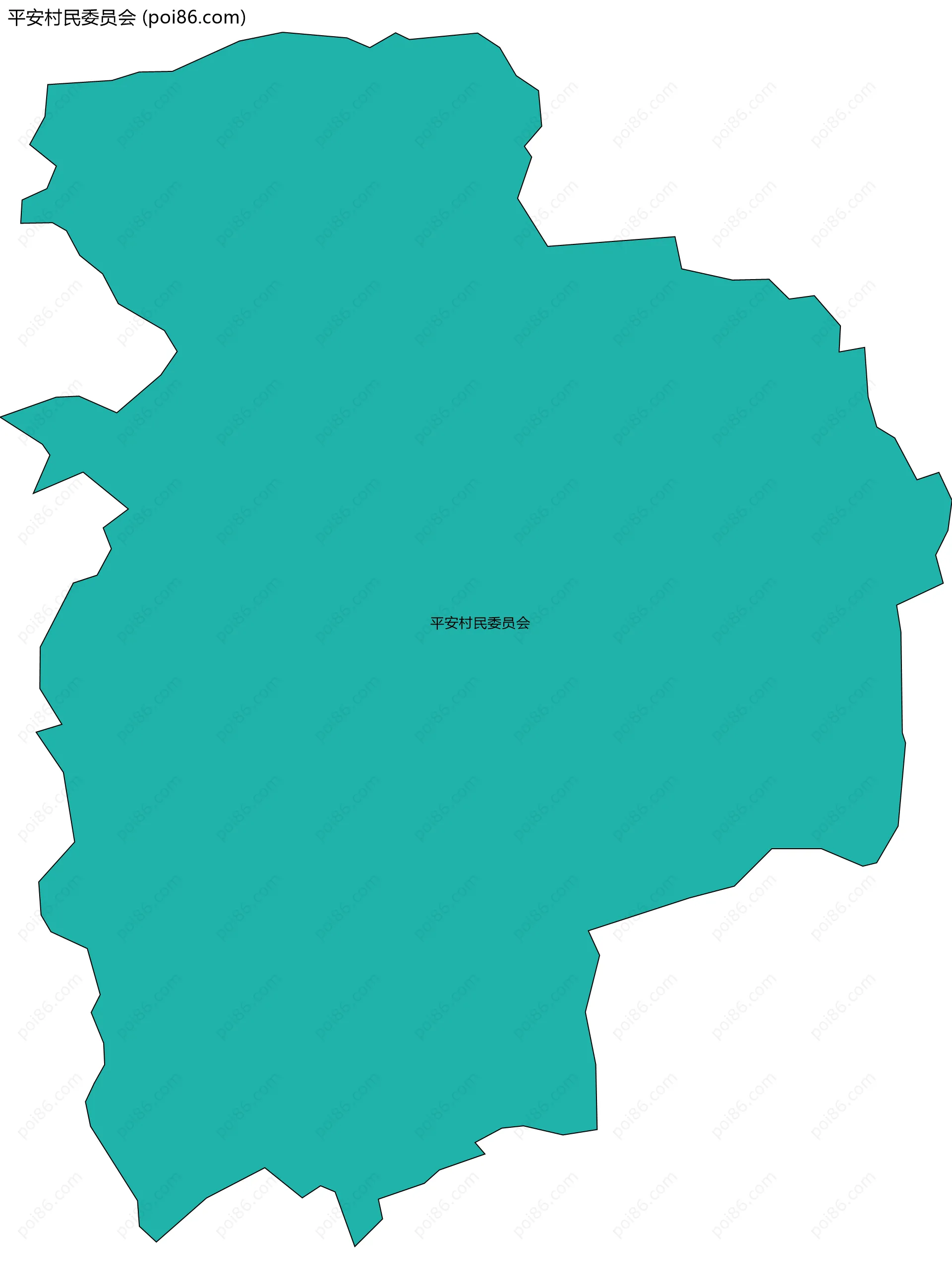 平安村民委员会边界地图