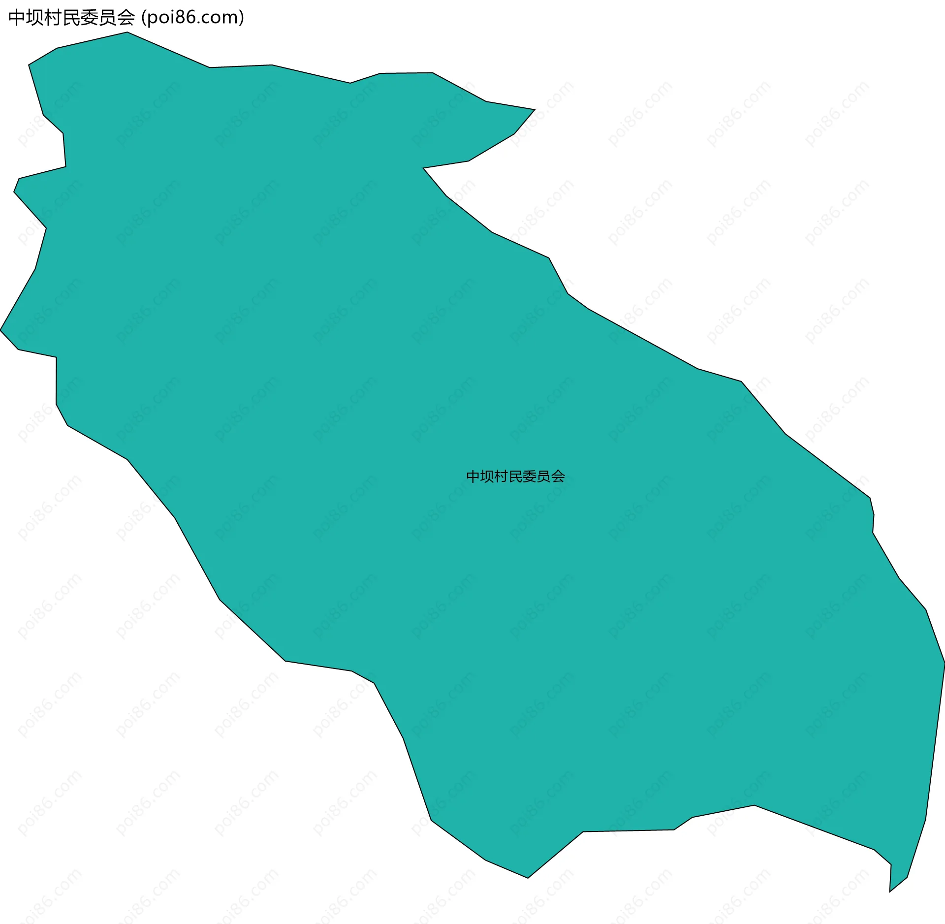 中坝村民委员会边界地图