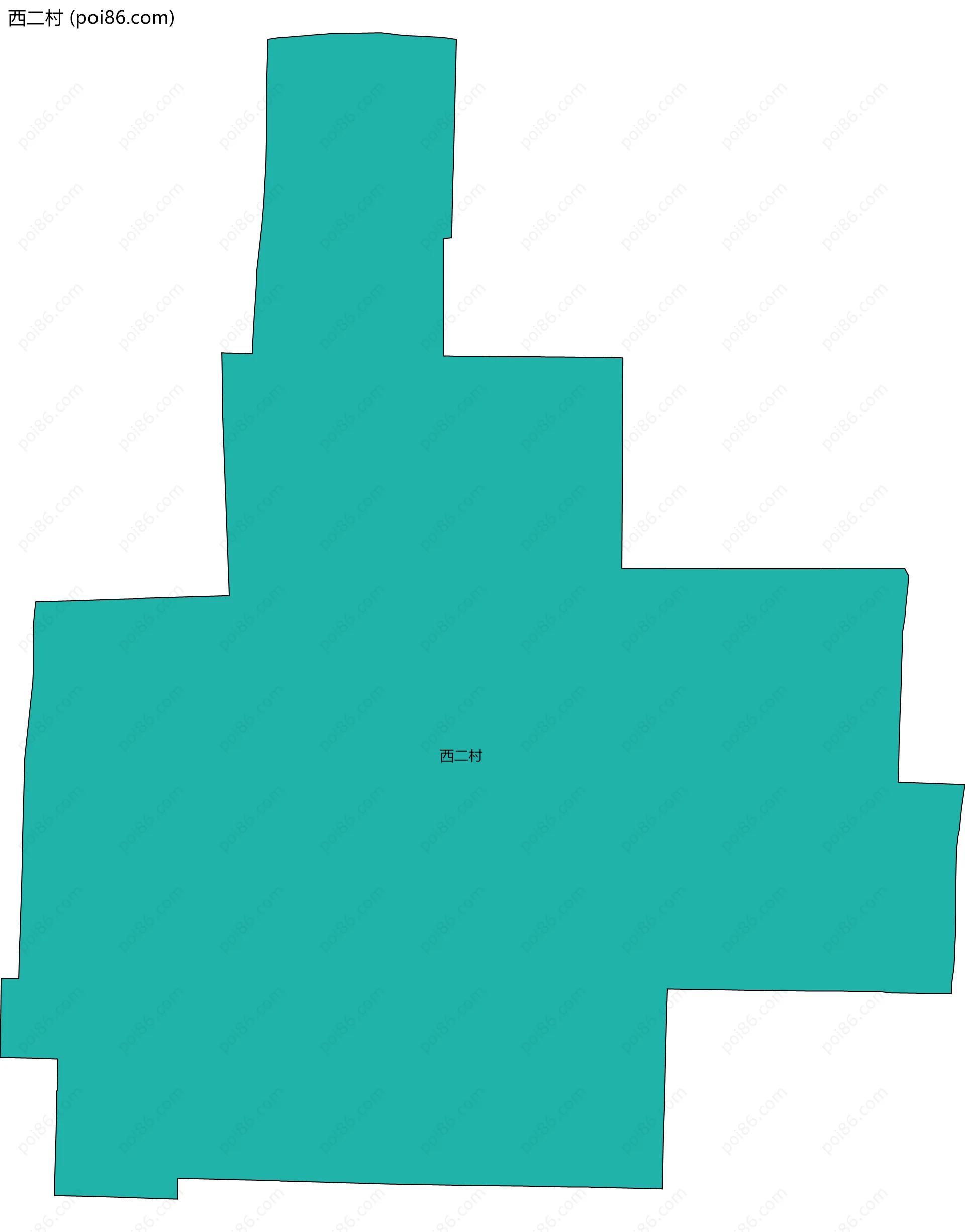 西二村边界地图