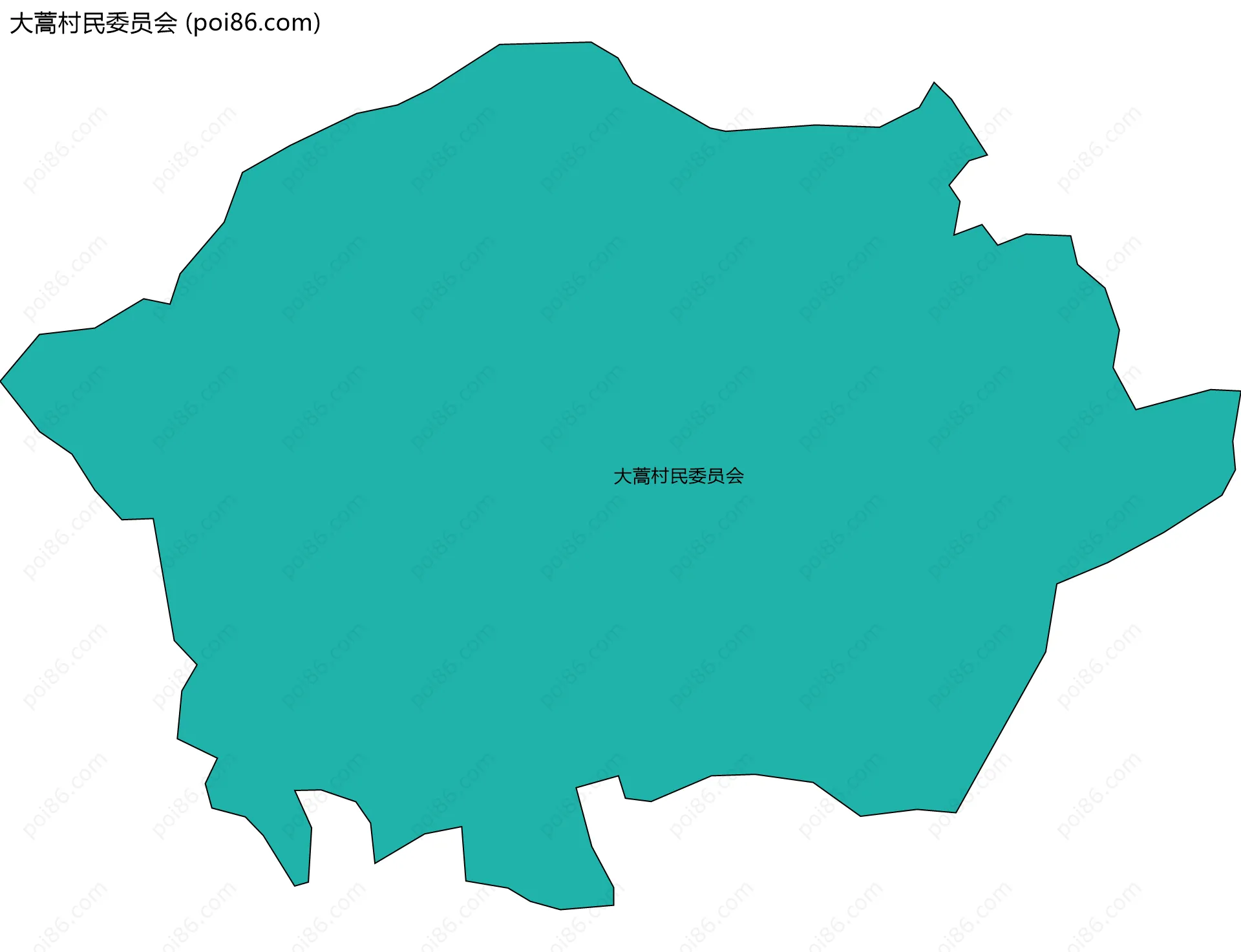 大蒿村民委员会边界地图