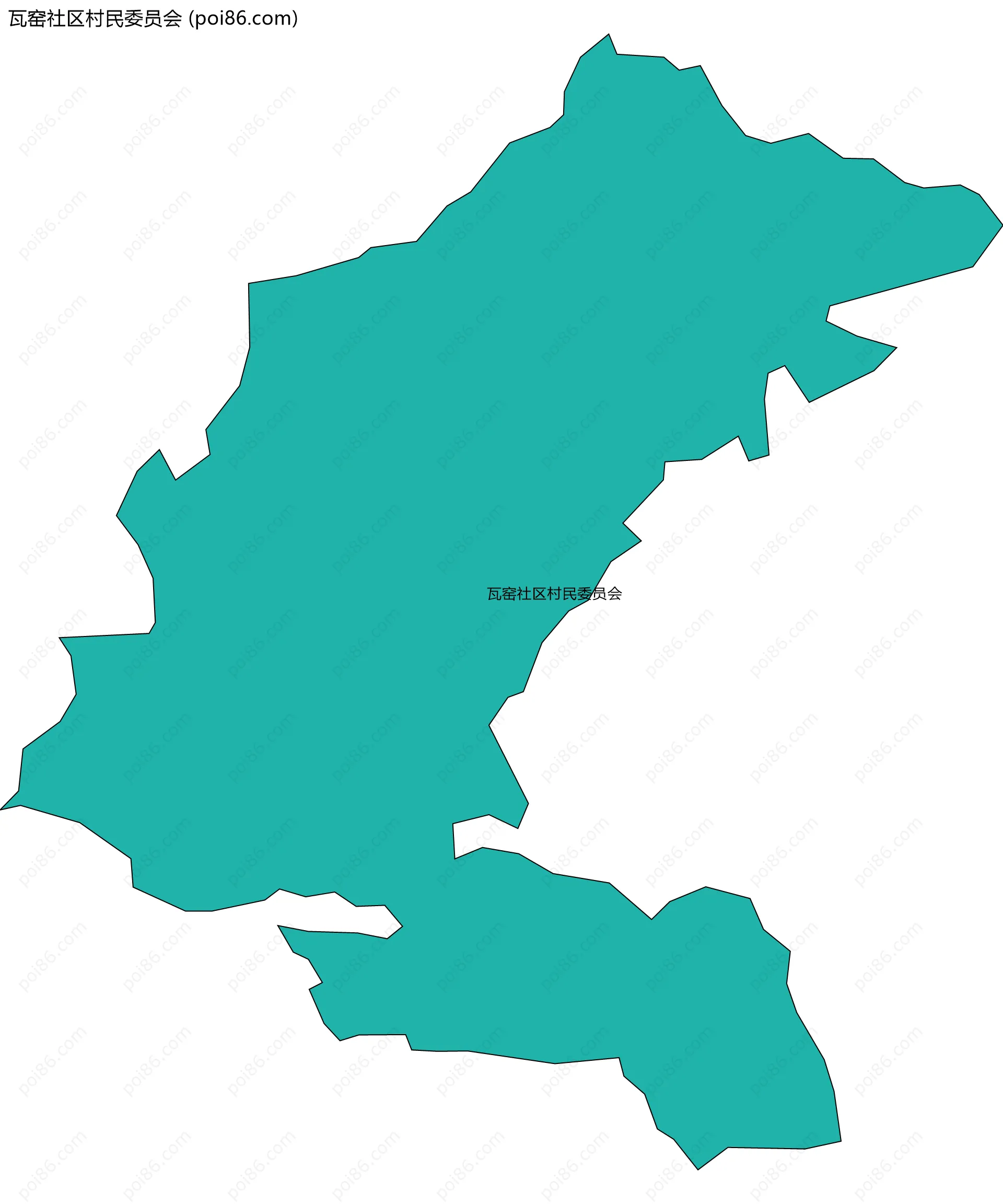 瓦窑社区村民委员会边界地图