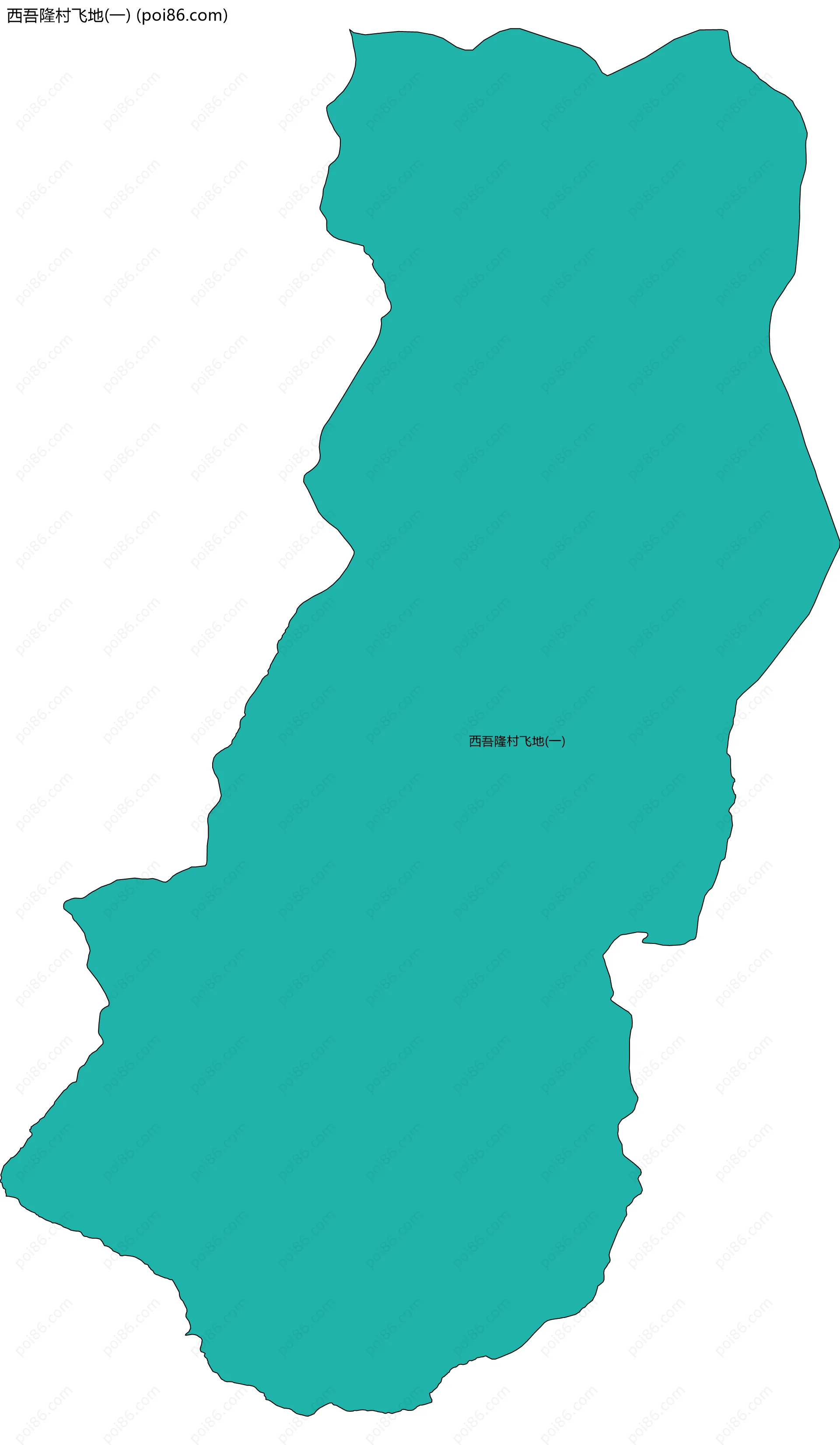 西吾隆村飞地(一)边界地图