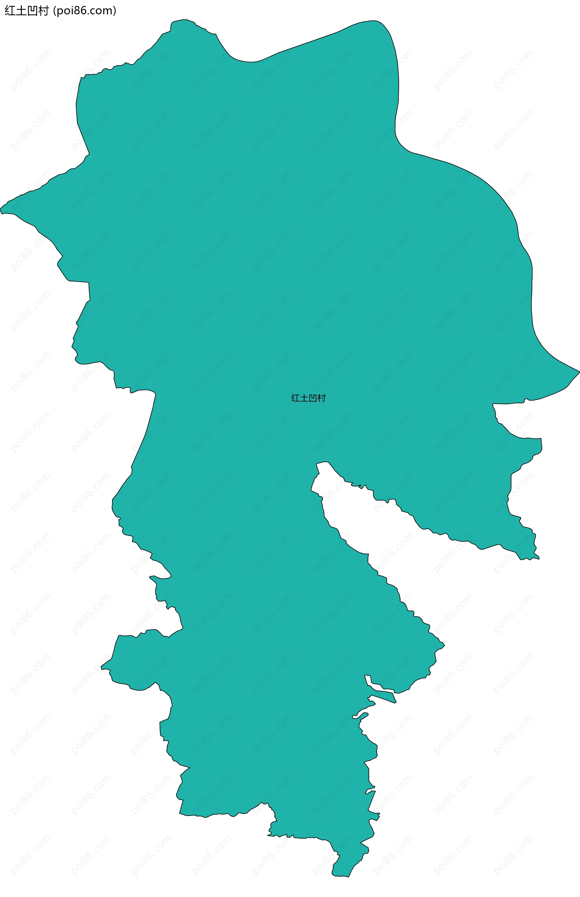 红土凹村边界地图