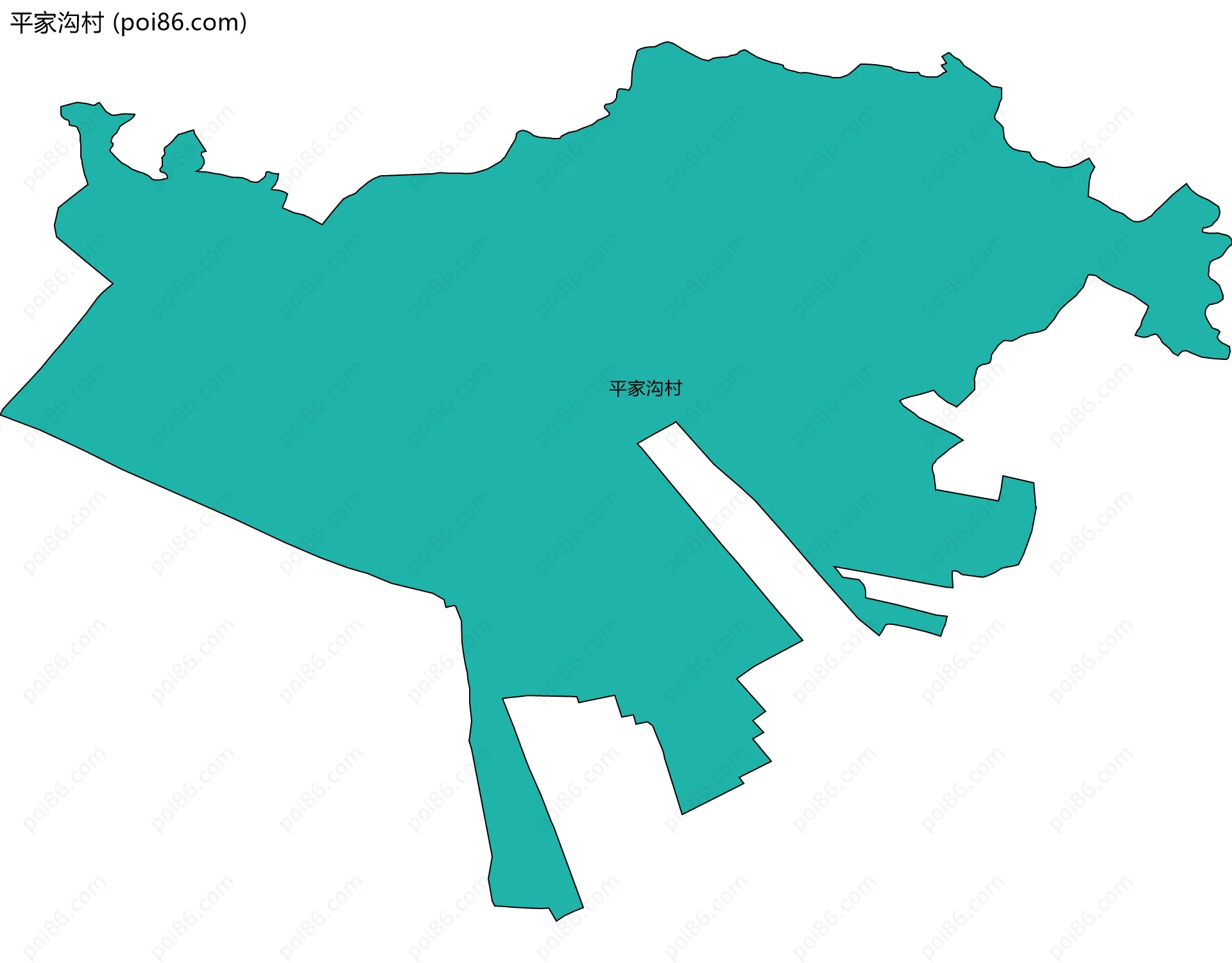 平家沟村边界地图