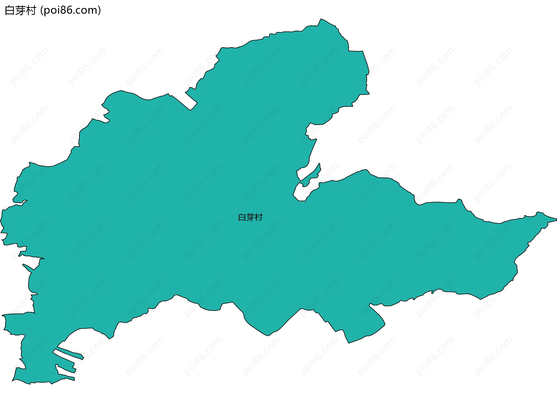 白芽村边界地图