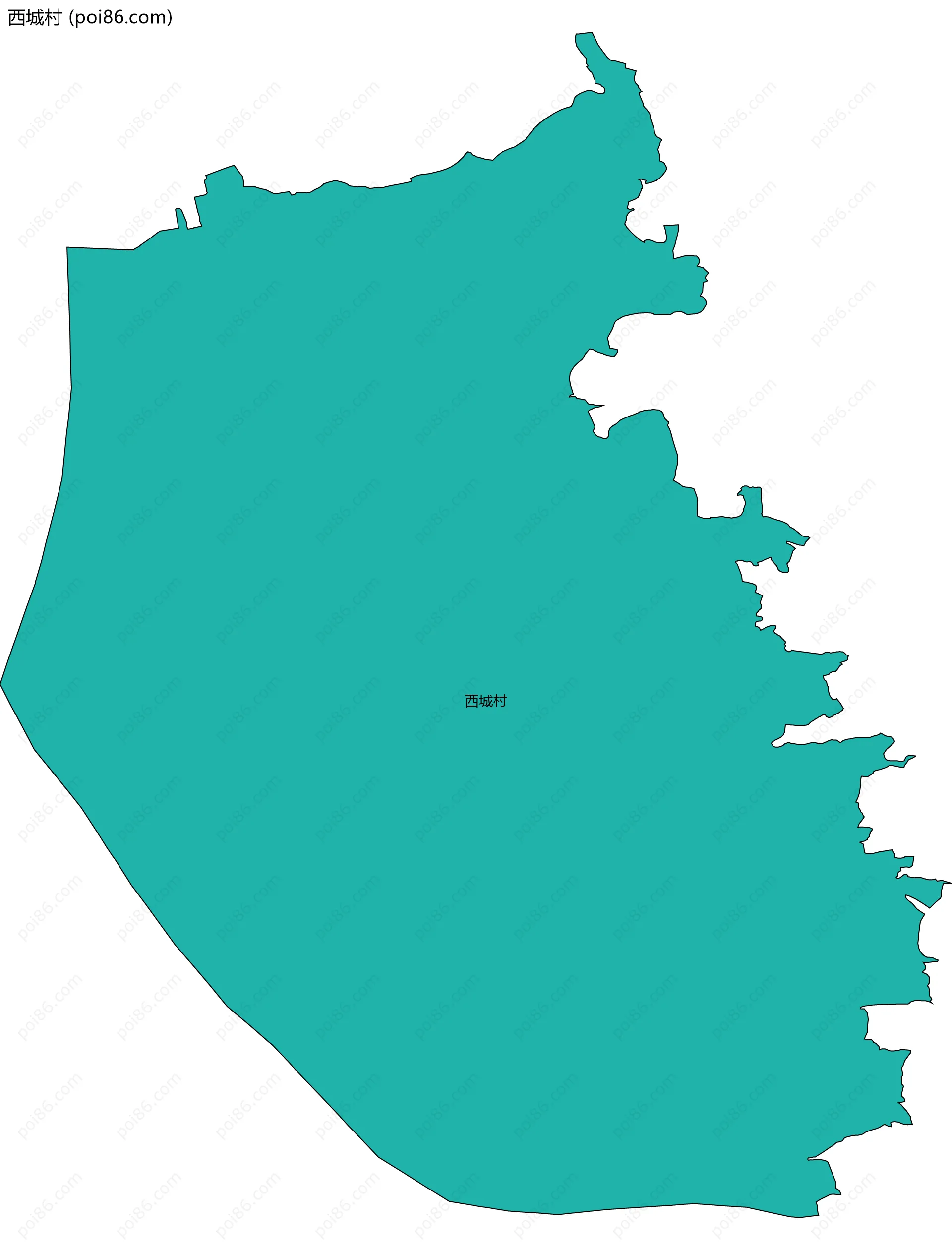 西城村边界地图