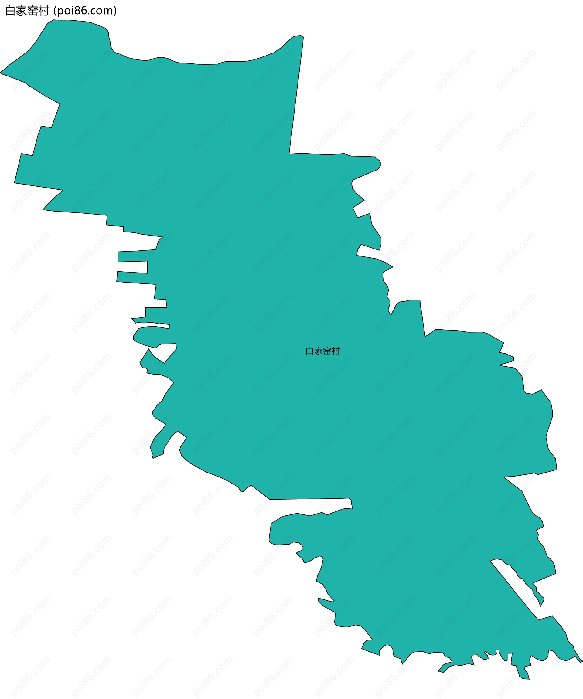 白家窑村边界地图