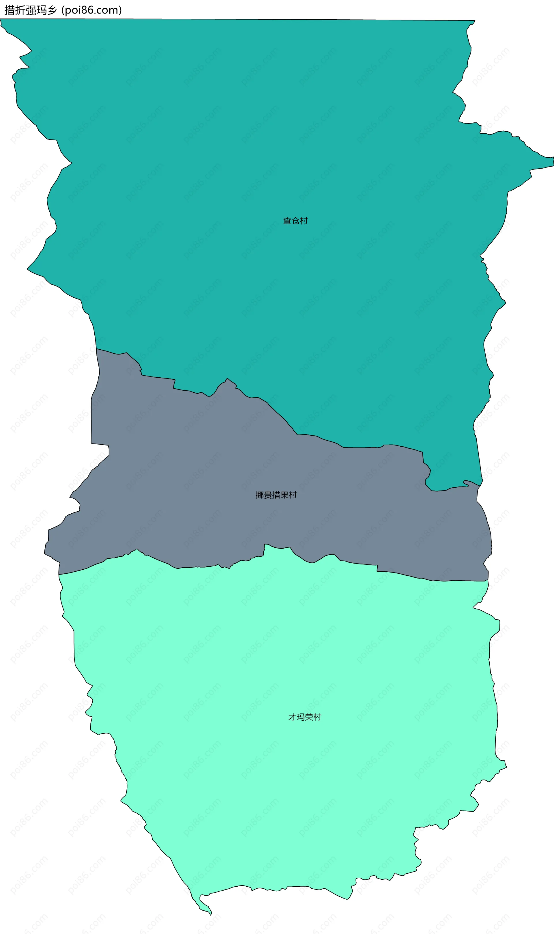 措折强玛乡边界地图(五级行政区划)