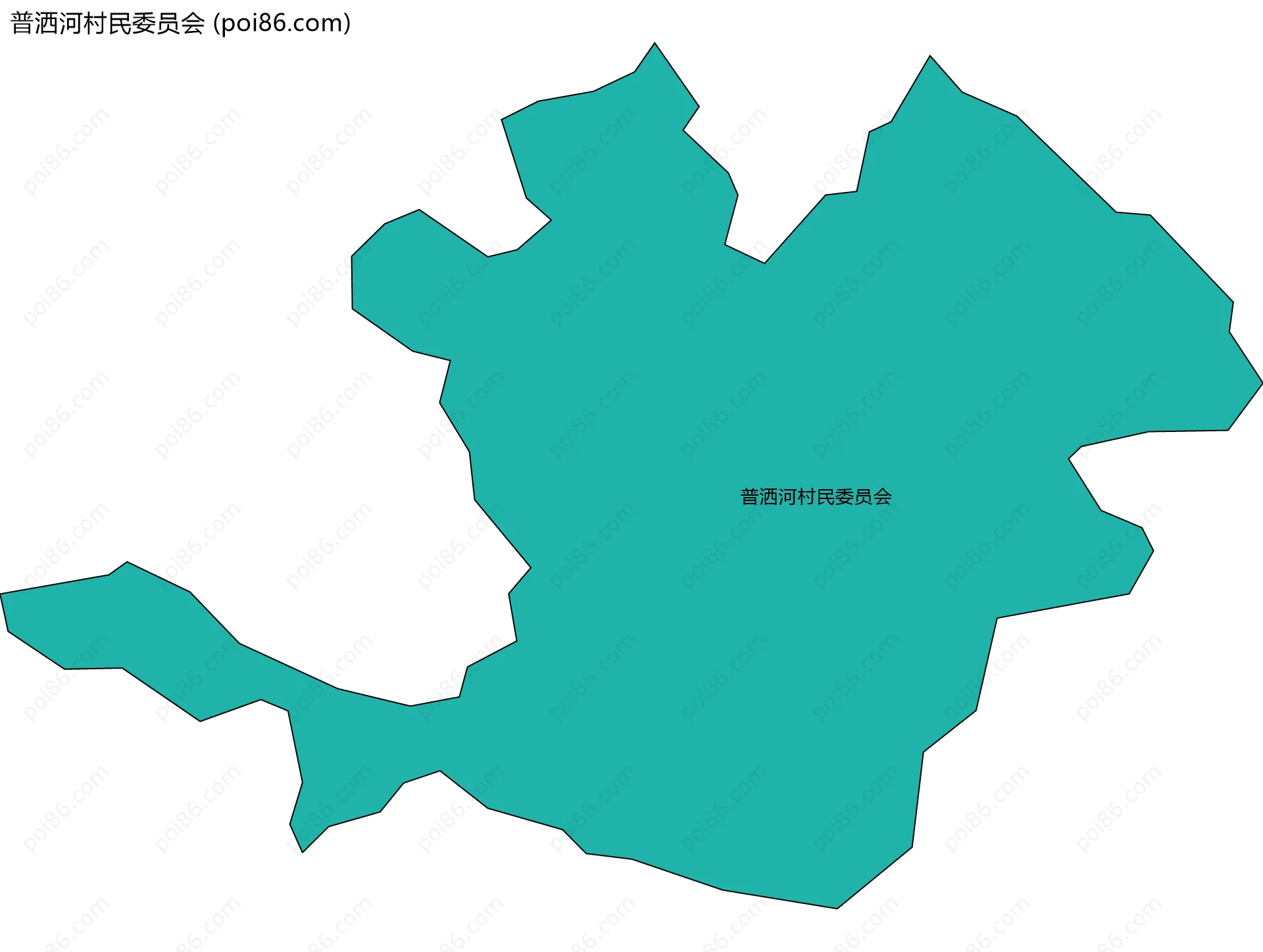 普洒河村民委员会边界地图