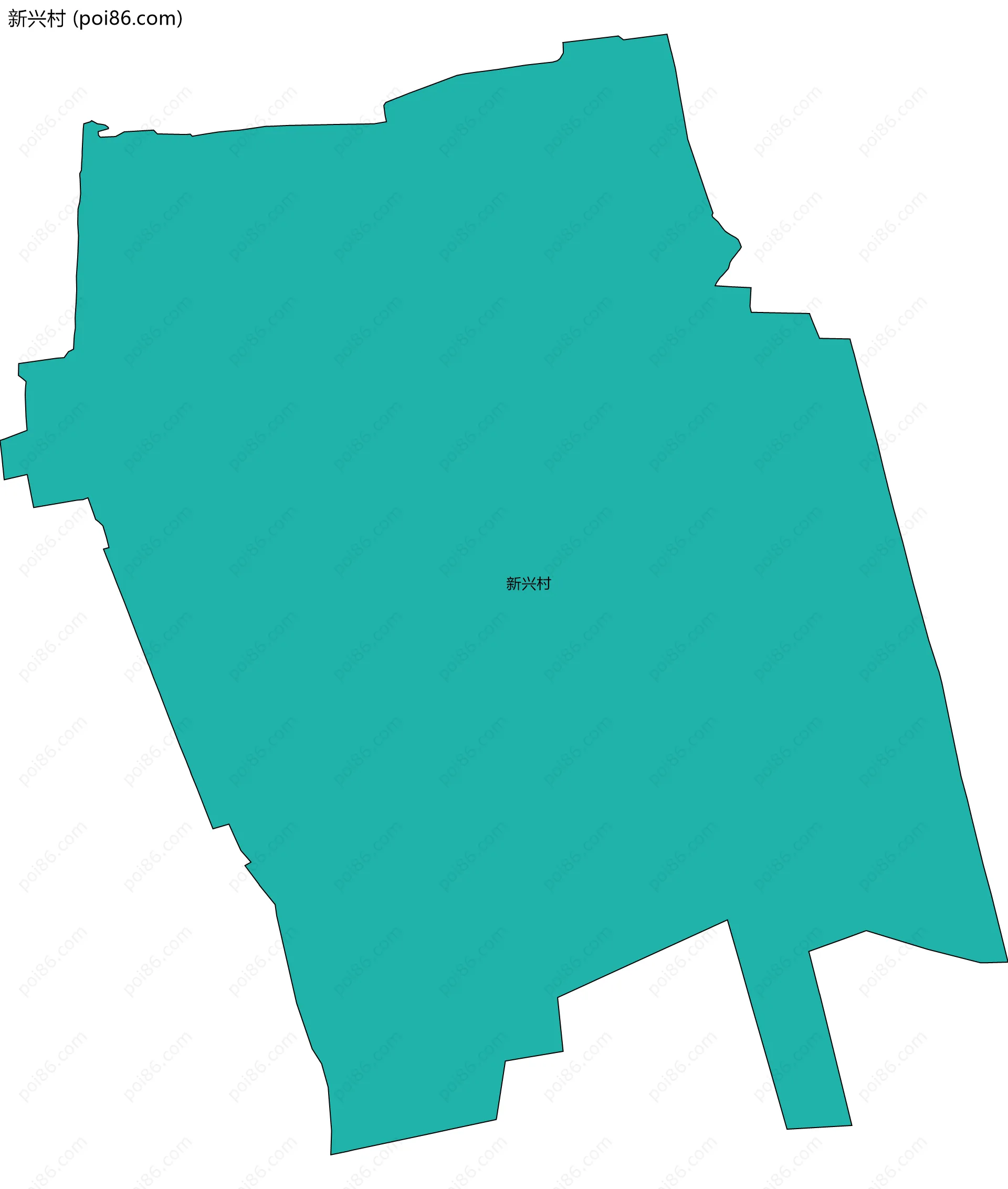 新兴村边界地图