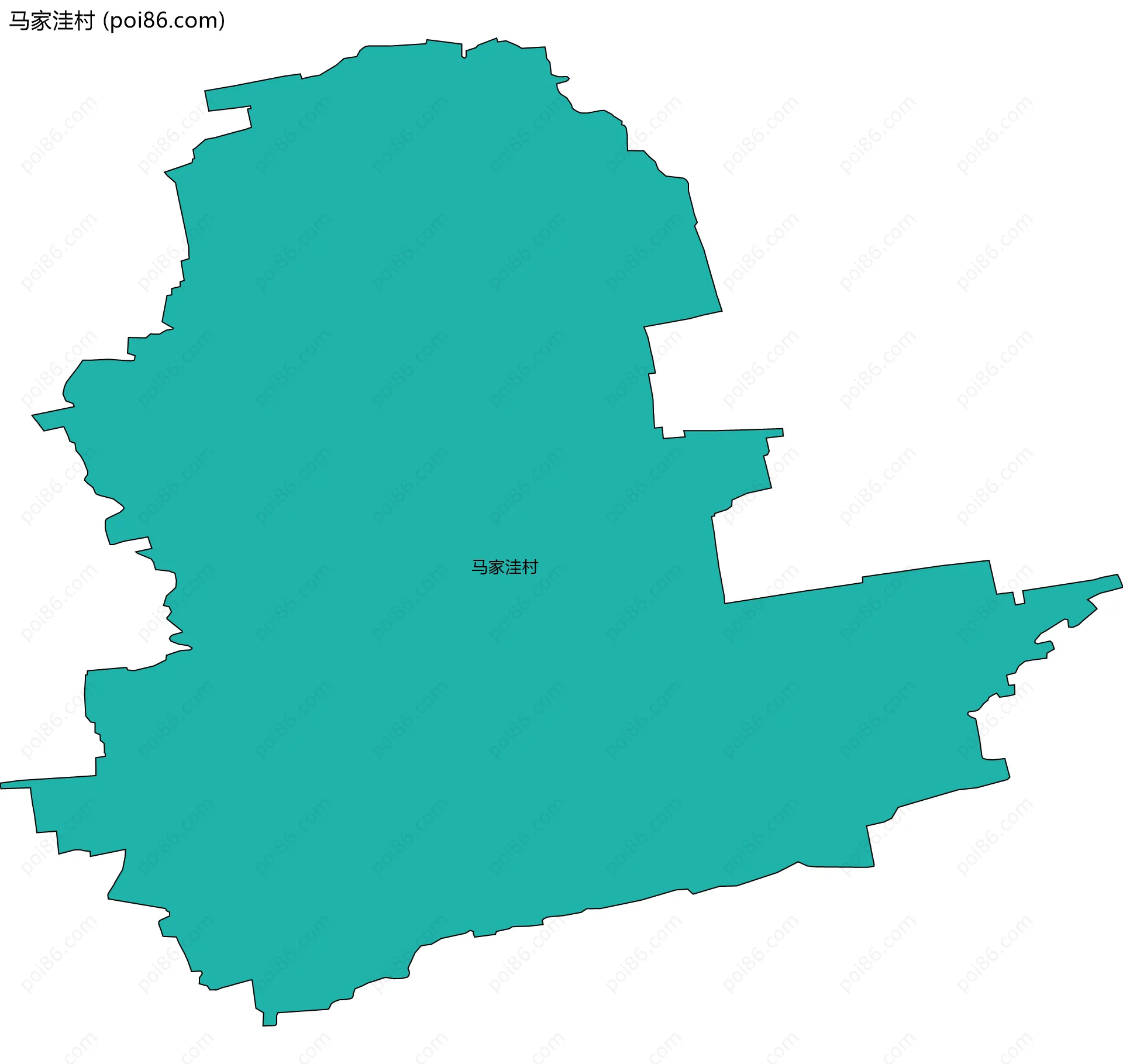马家洼村边界地图