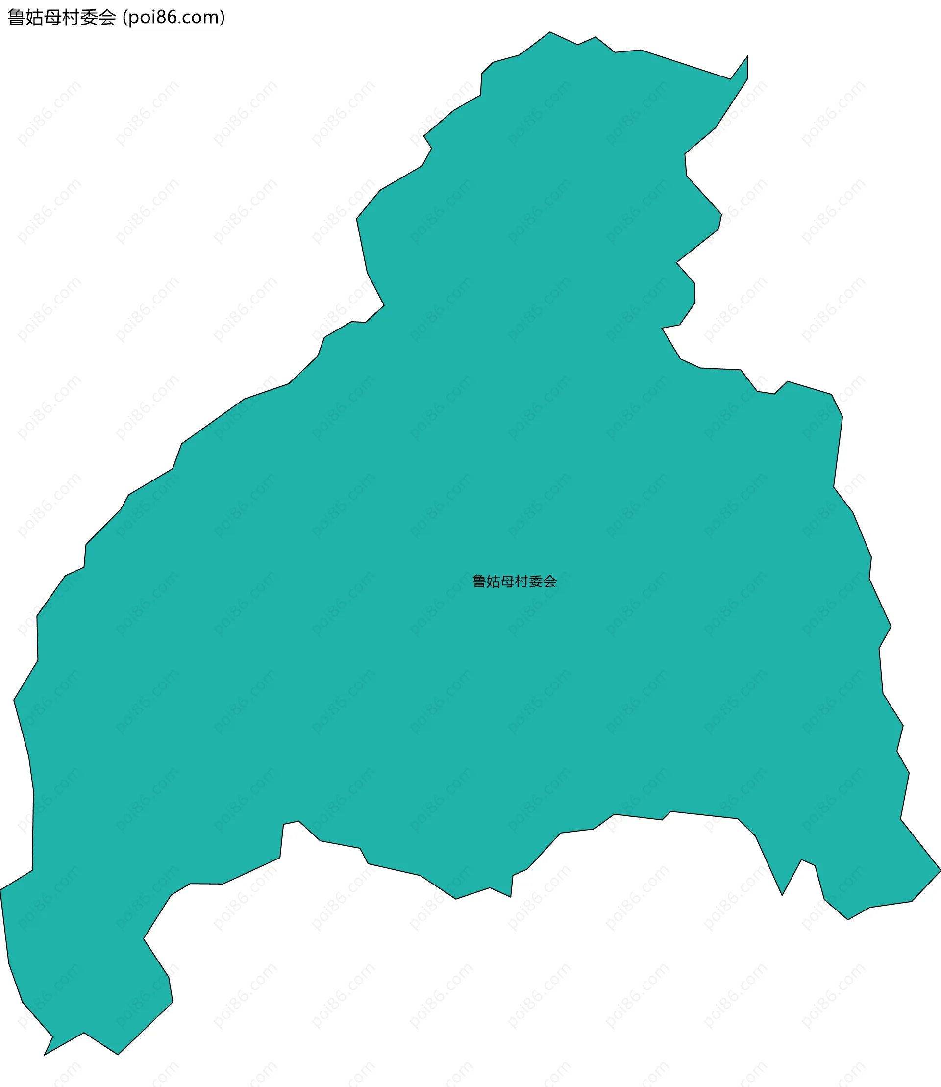 鲁姑母村委会边界地图