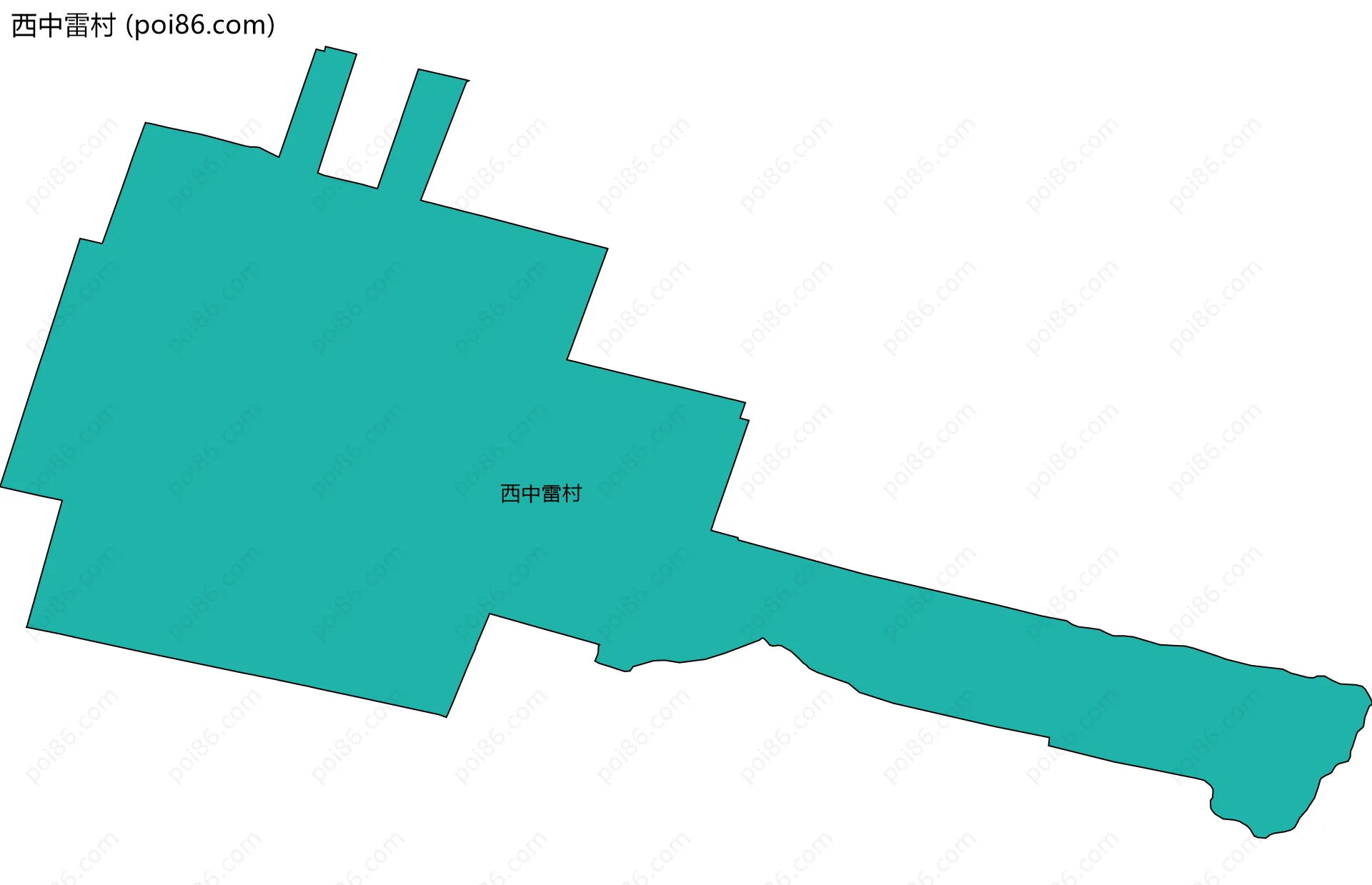 西中雷村边界地图